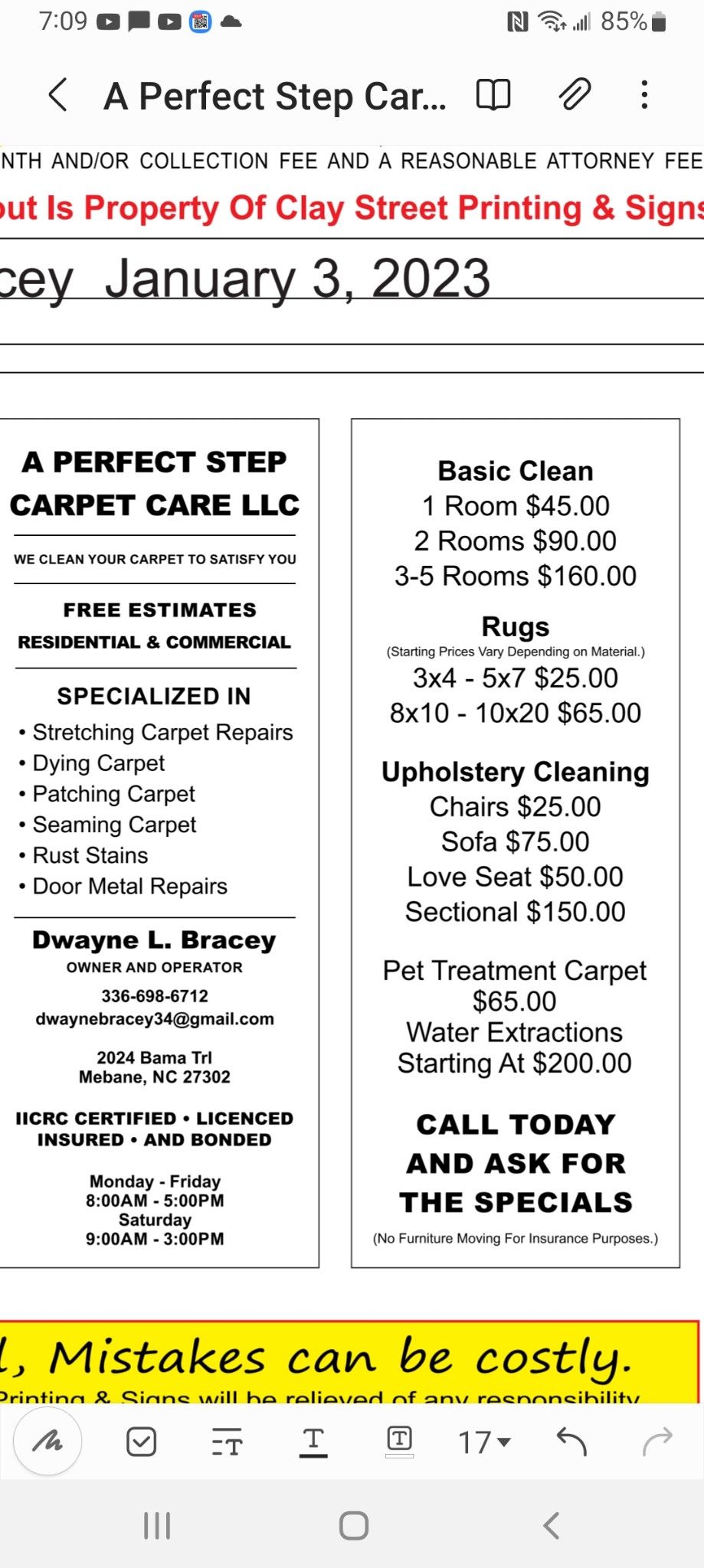 Perfect Step Carpet Care Logo