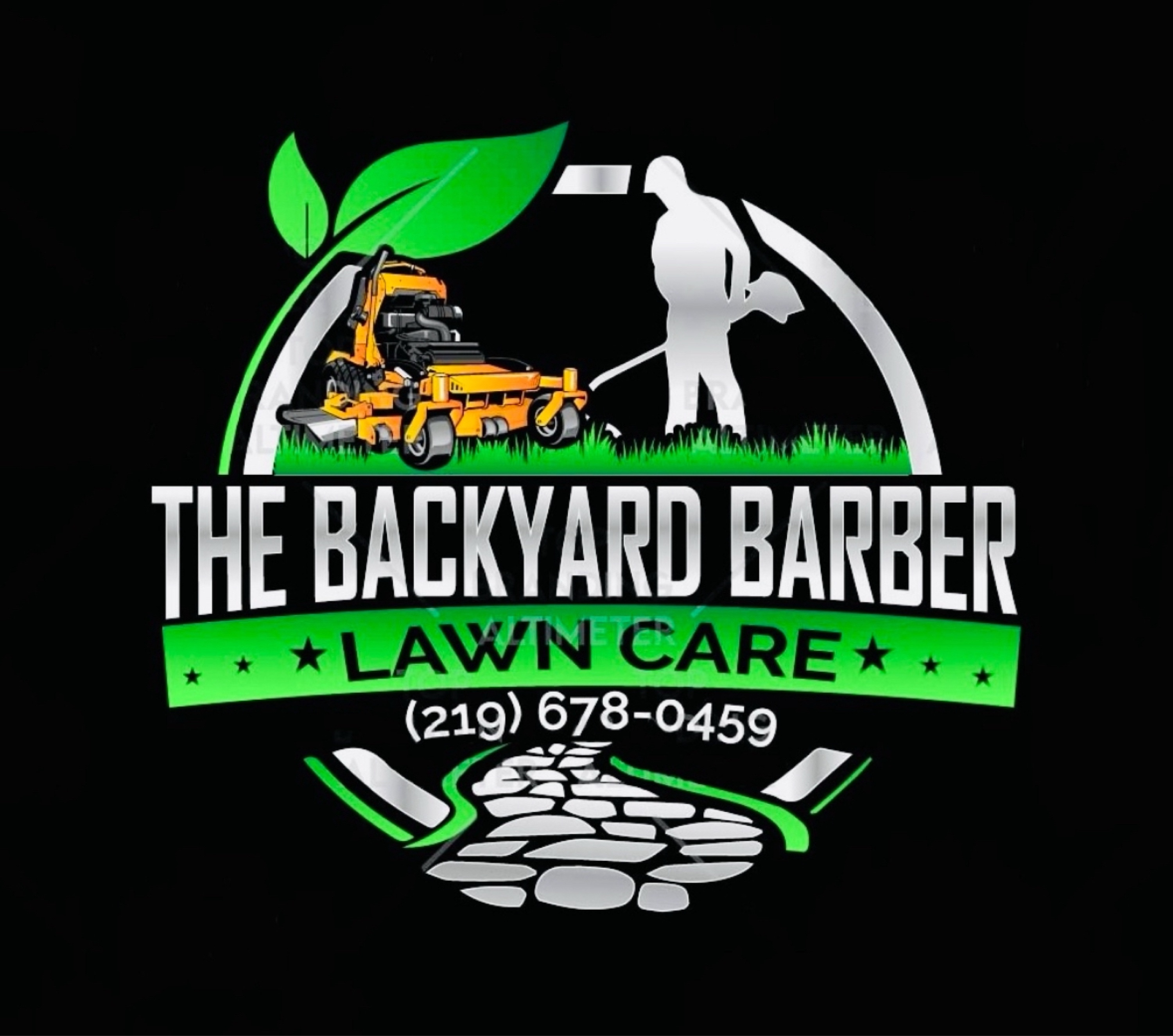 The Backyard Barber Mowing Company Logo