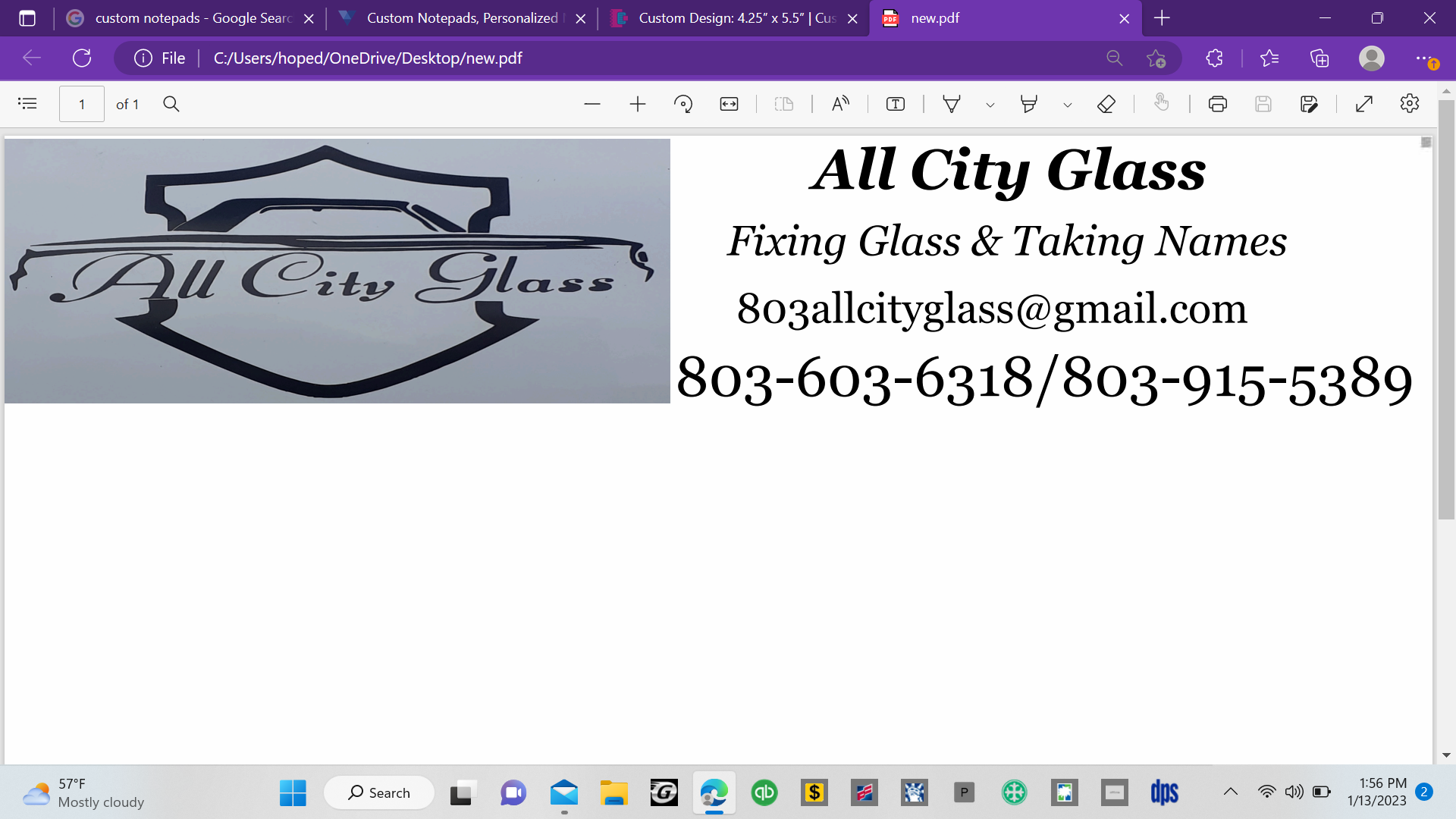 All City Glass Logo