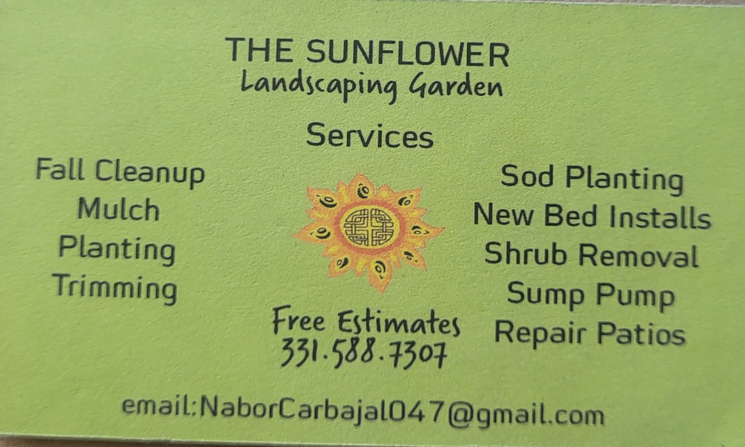 Sunflower Landscaping Garden Logo