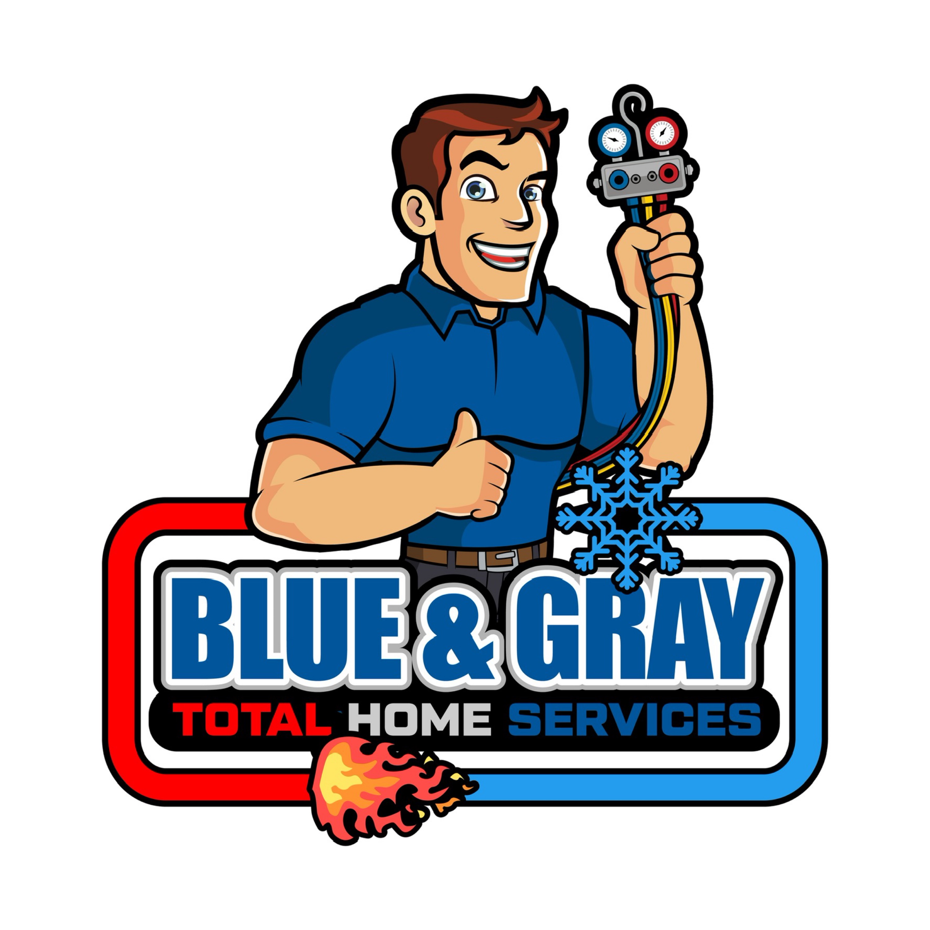 Blue and Gray Total Home Services Inc Logo