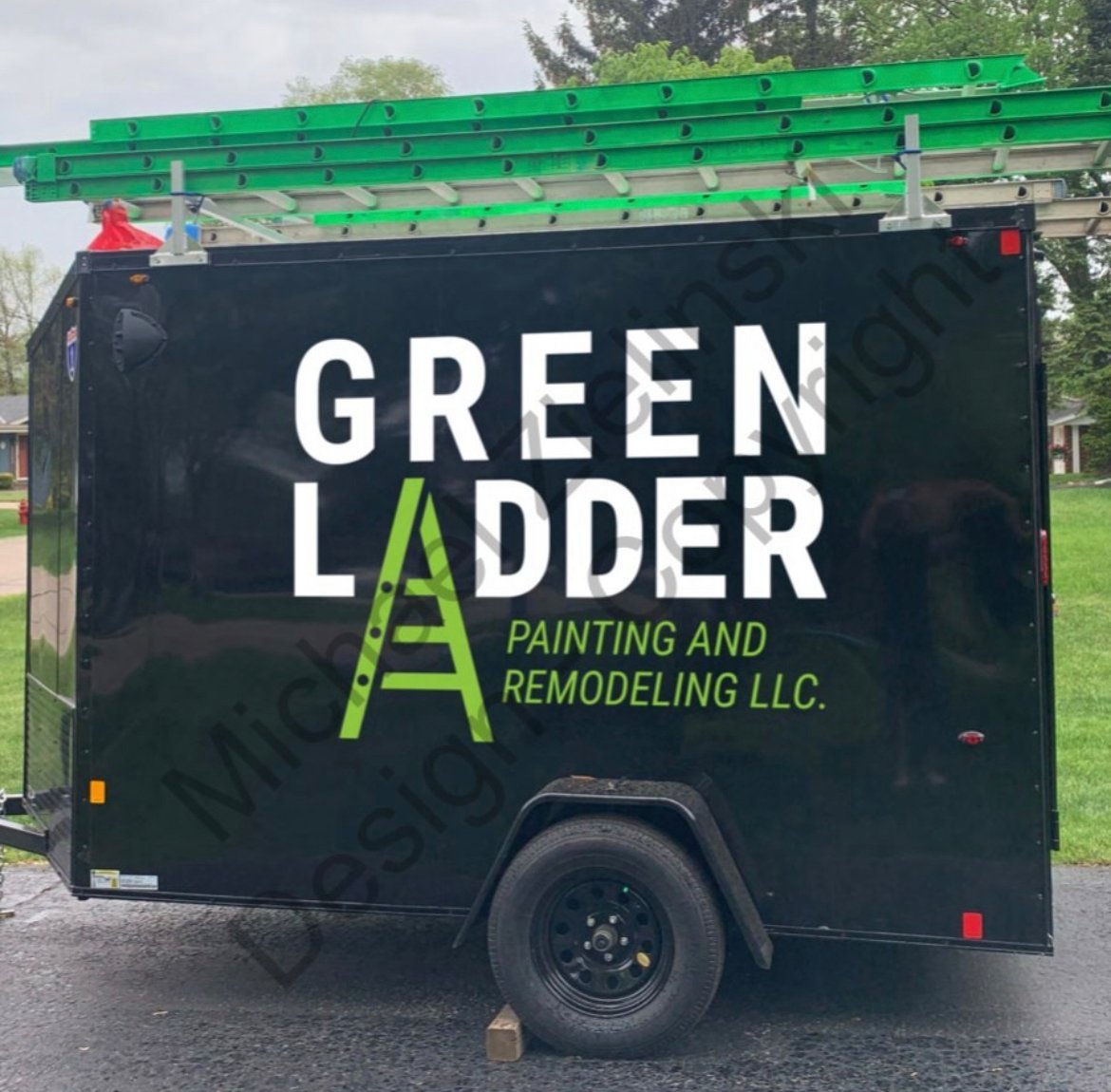 Green Ladder Painting and Remodeling Logo