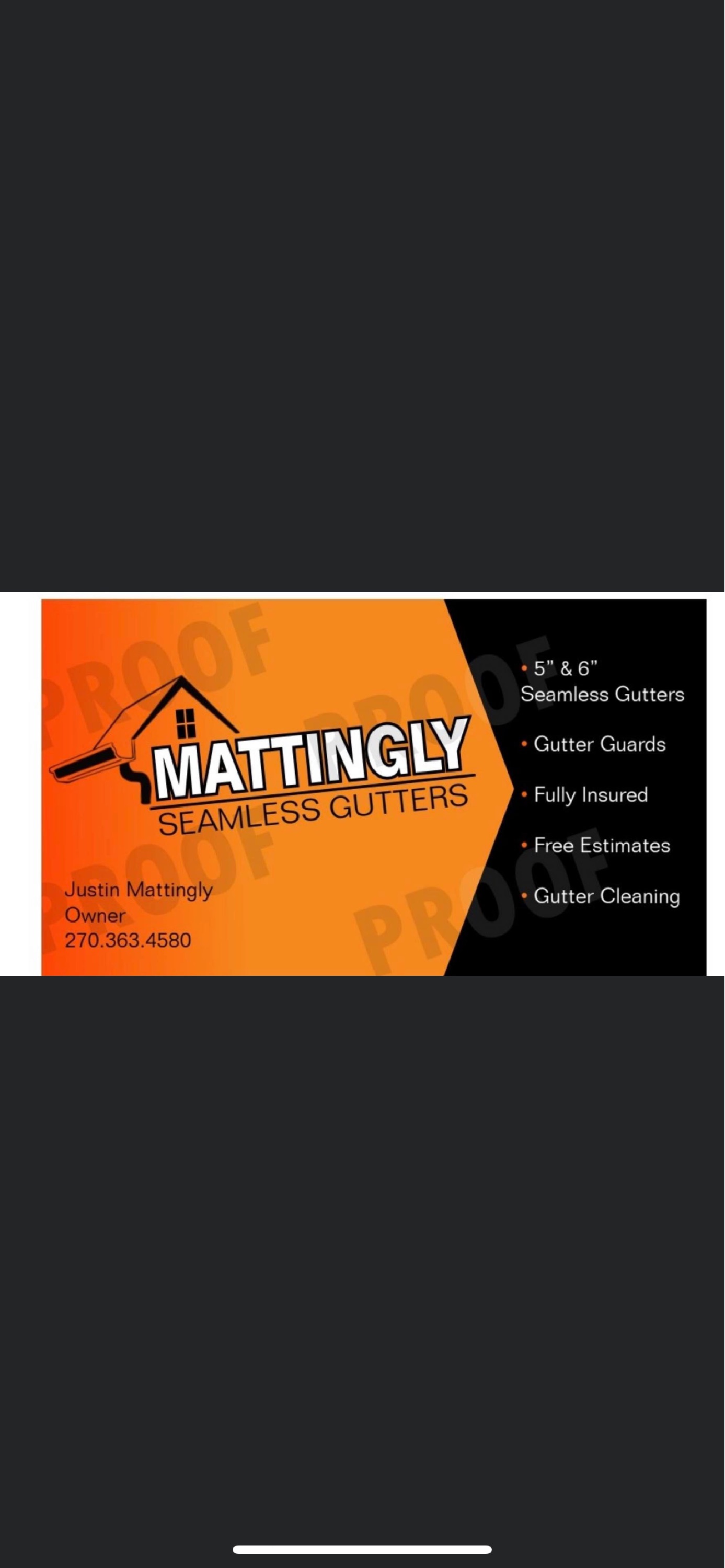 Mattingly Seamless Gutters Logo