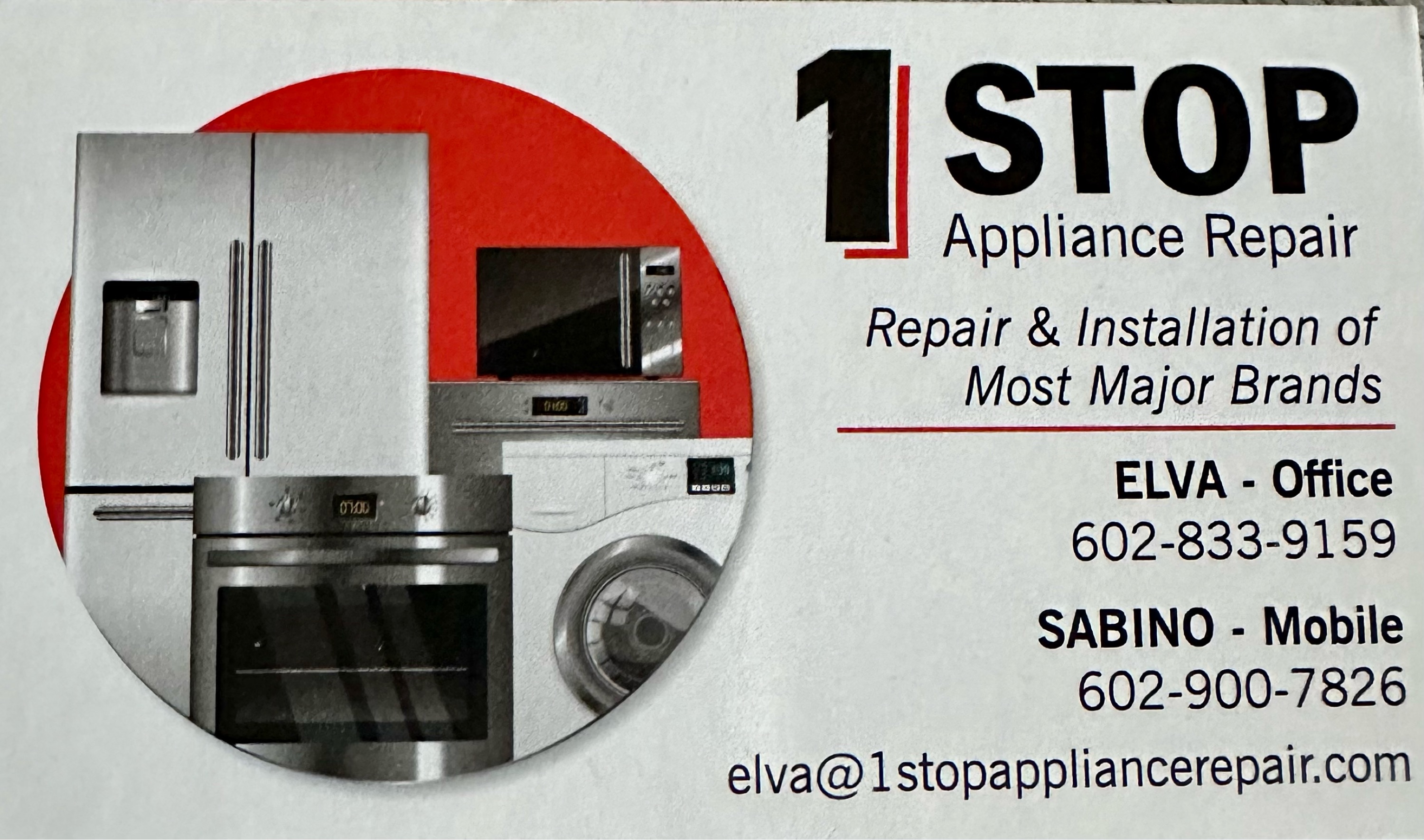 1 Stop Appliance Repair Logo