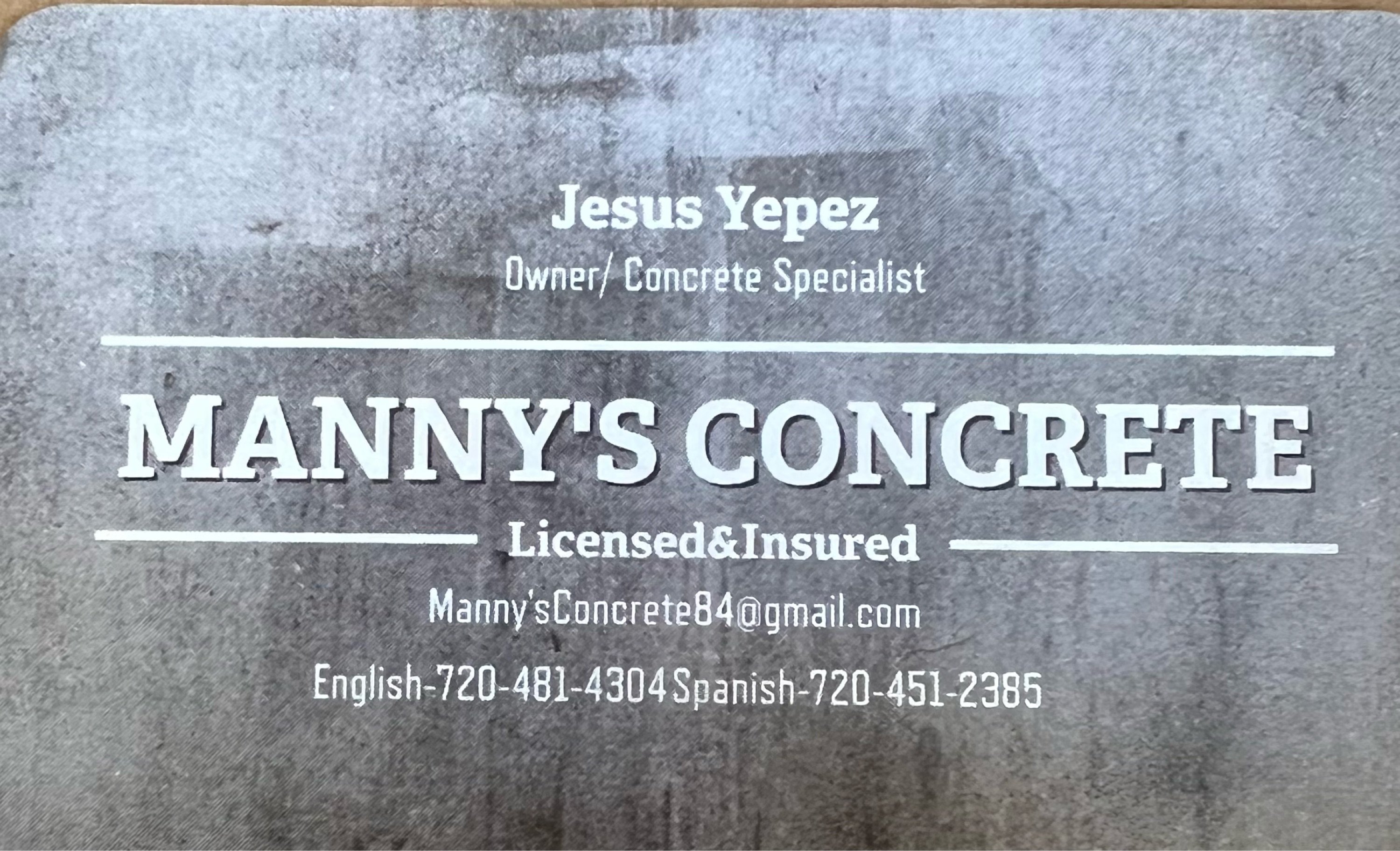 Manny's Concrete Logo