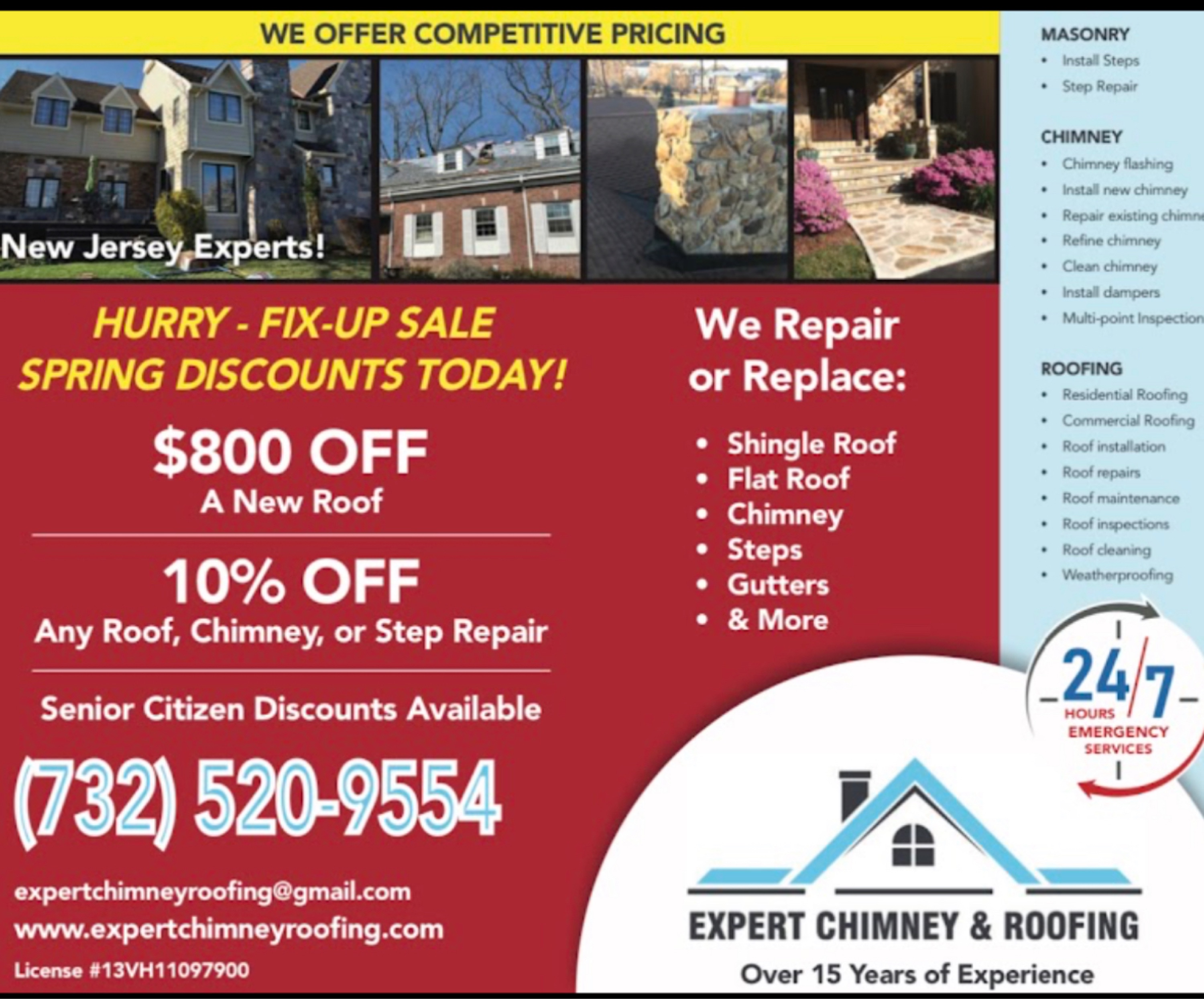 Expert Chimney & Roofing NJ LLC Logo