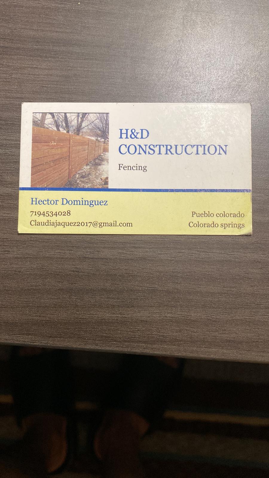 H & D Construction Logo