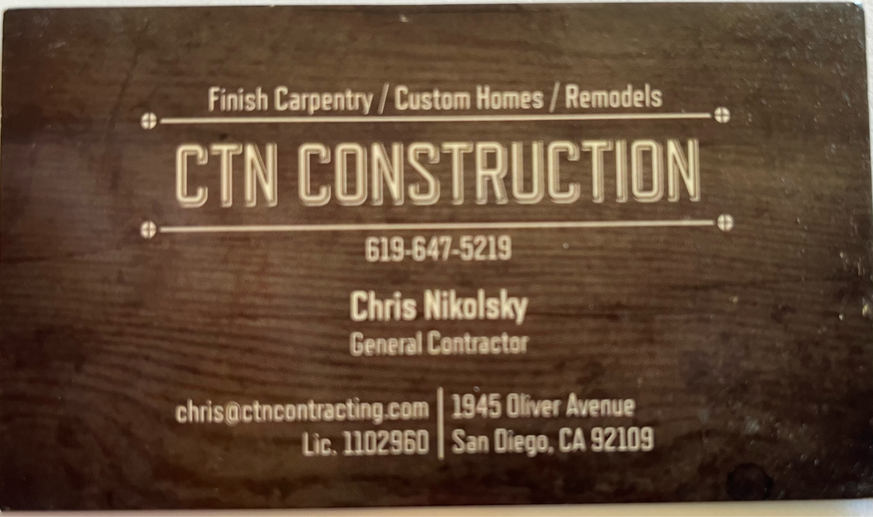CTN CONSTRUCTION Logo