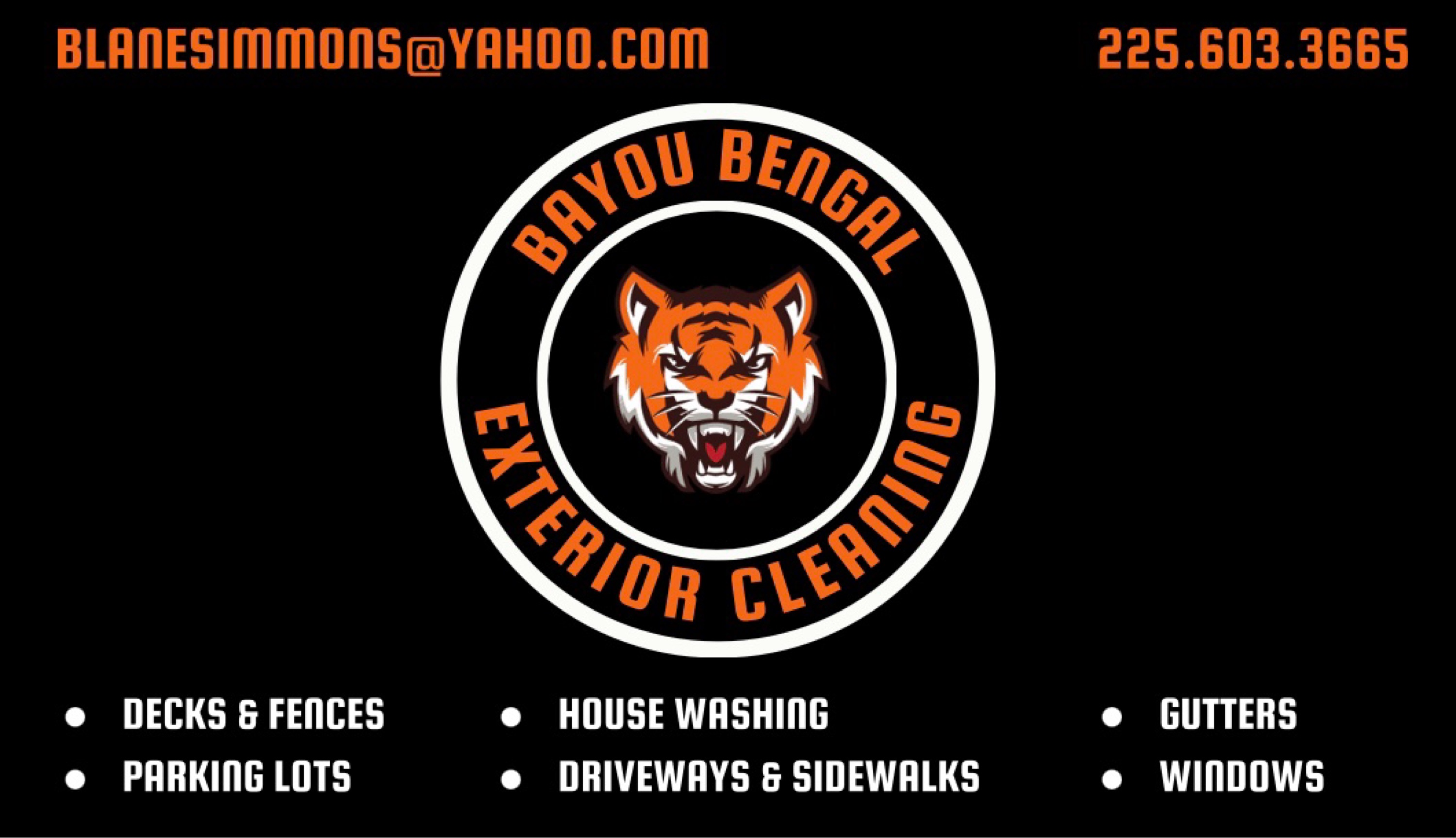 Bayou Bengal Exterior Cleaning Logo