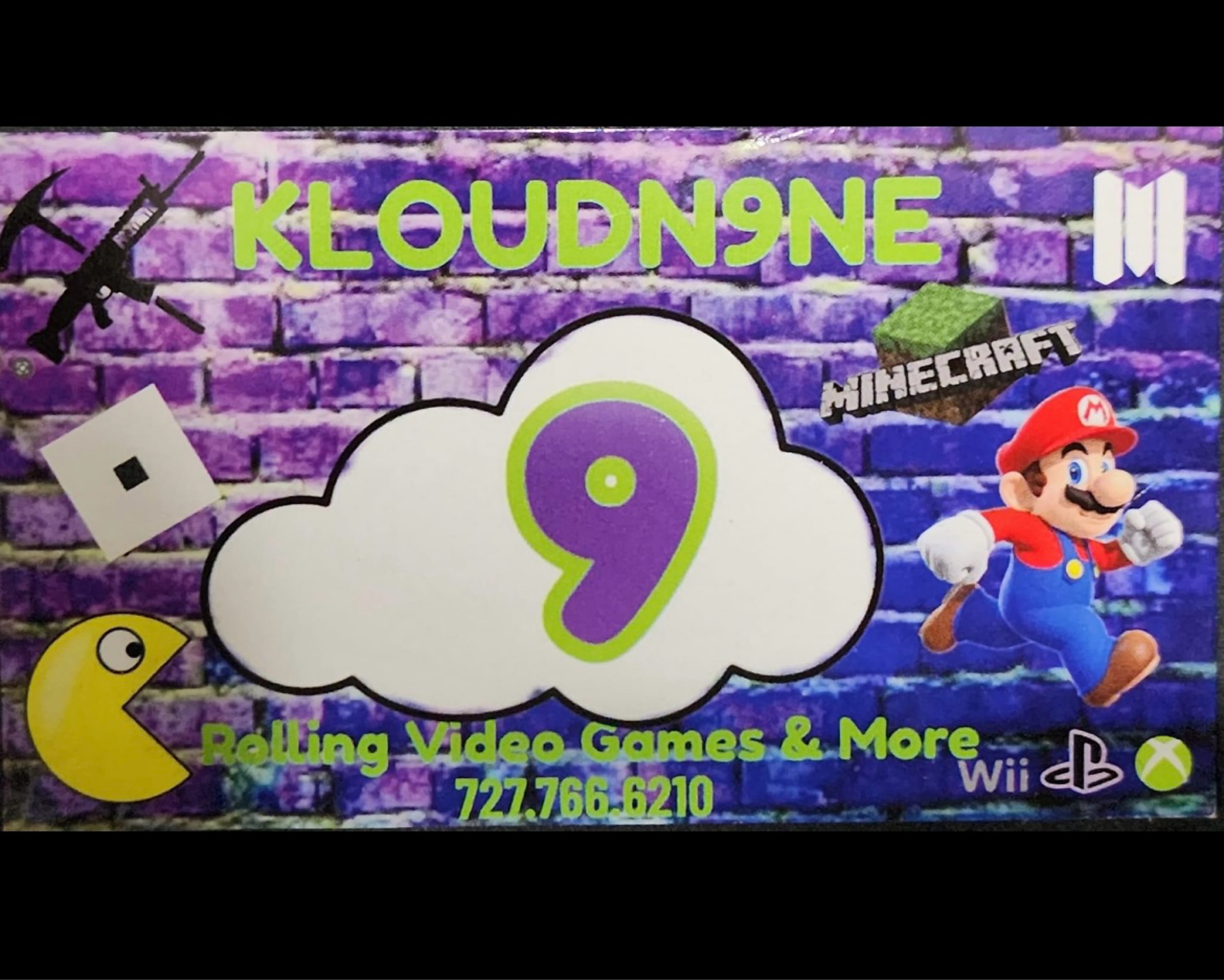 Kloud N9NE Rolling Video Games & Cleaning Logo