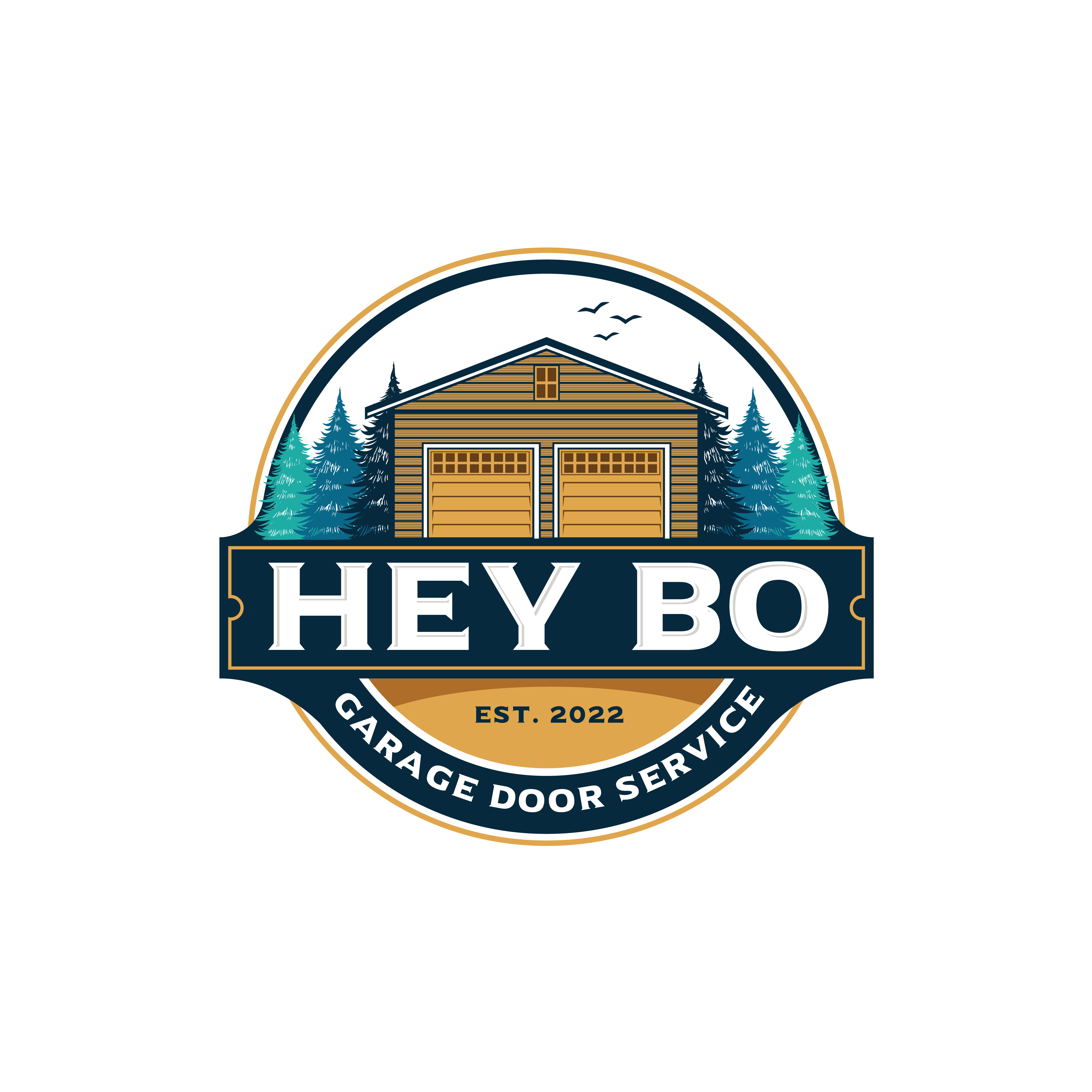 Hey Bo Garage Door Service Logo