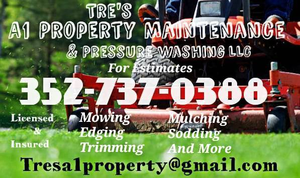 Tre's A1 Property Maintenance & Pressure Washing Logo