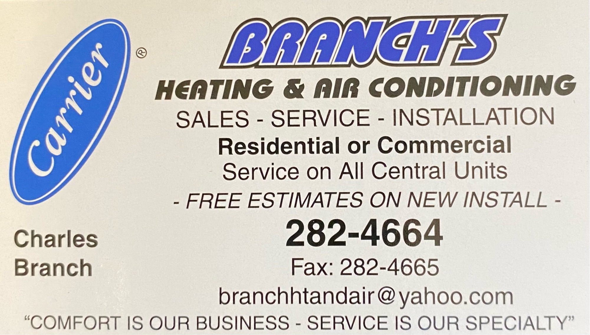 Branch's Heating & Air Conditioning Inc Logo