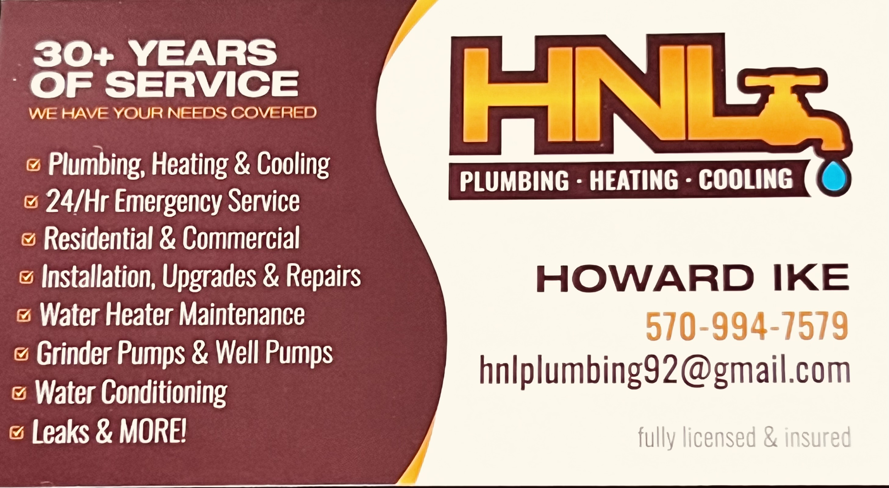 HNL Plumbing, Heating and Cooling Inc. Logo