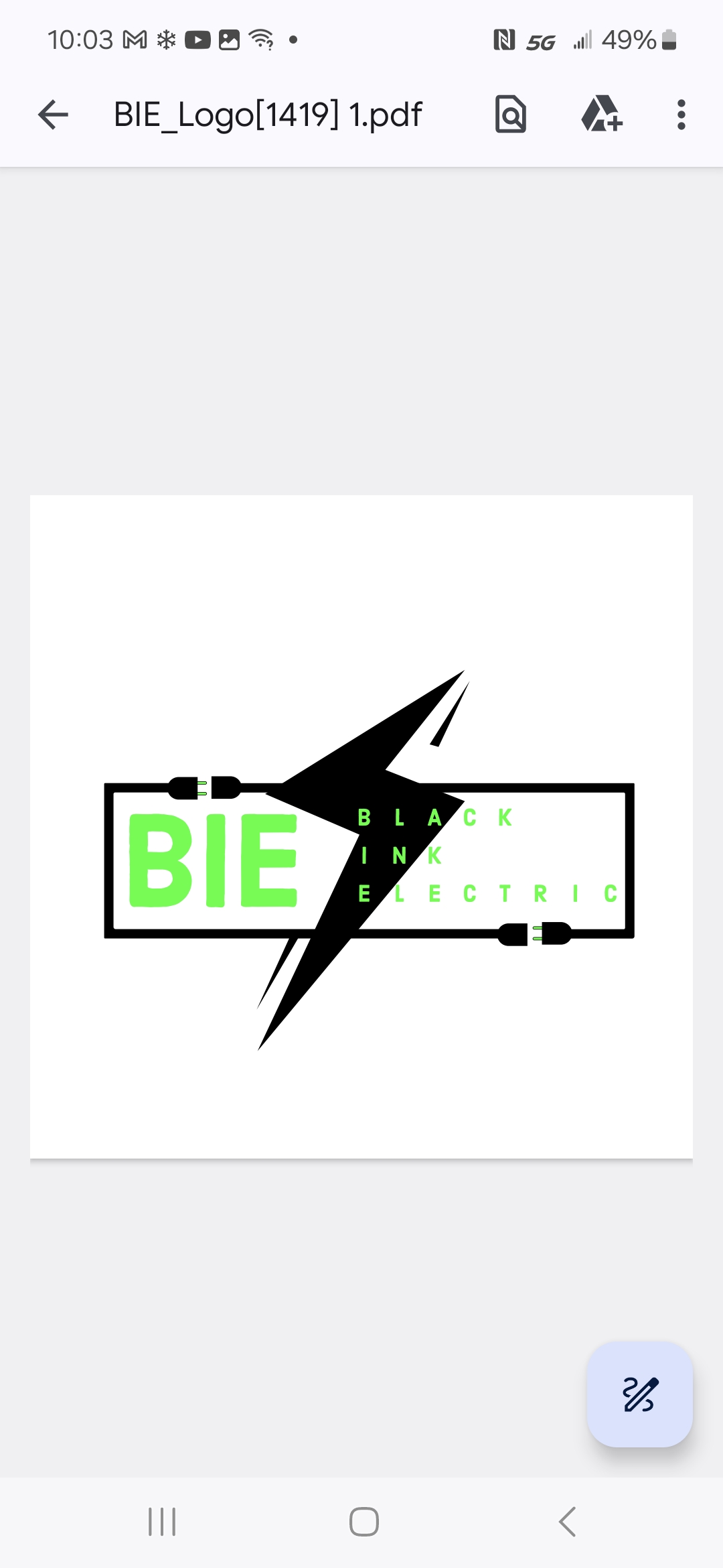 Black Ink Electric Logo