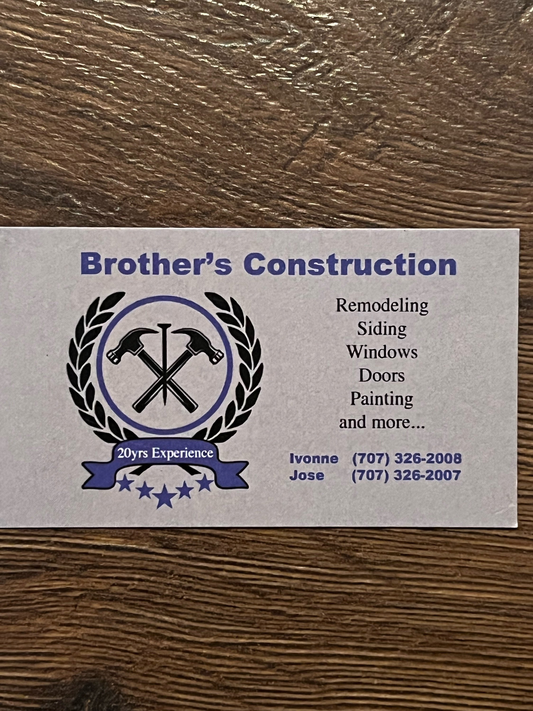 Brothers Construction - Unlicensed Contractor Logo