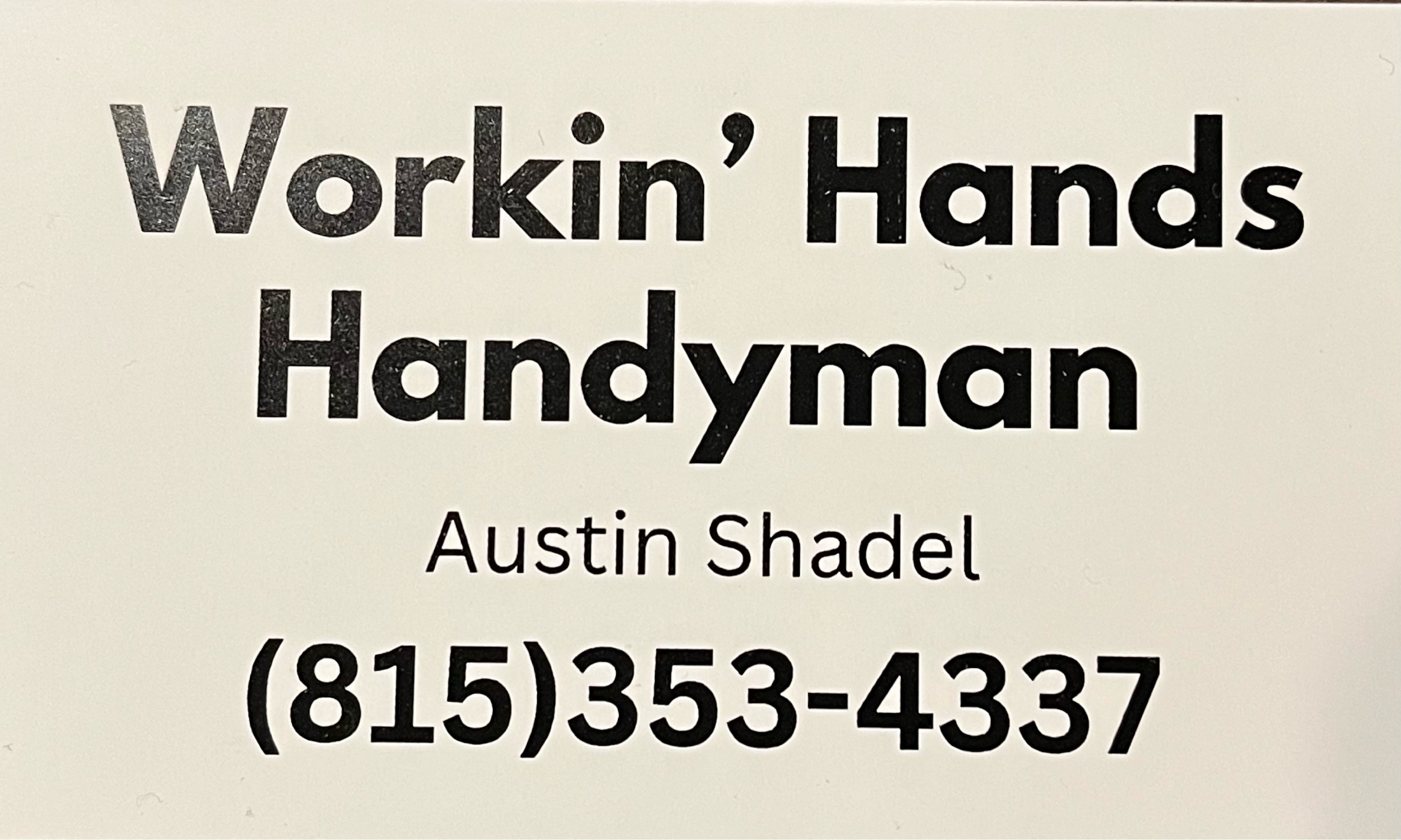 Workin' Hands Handyman Logo