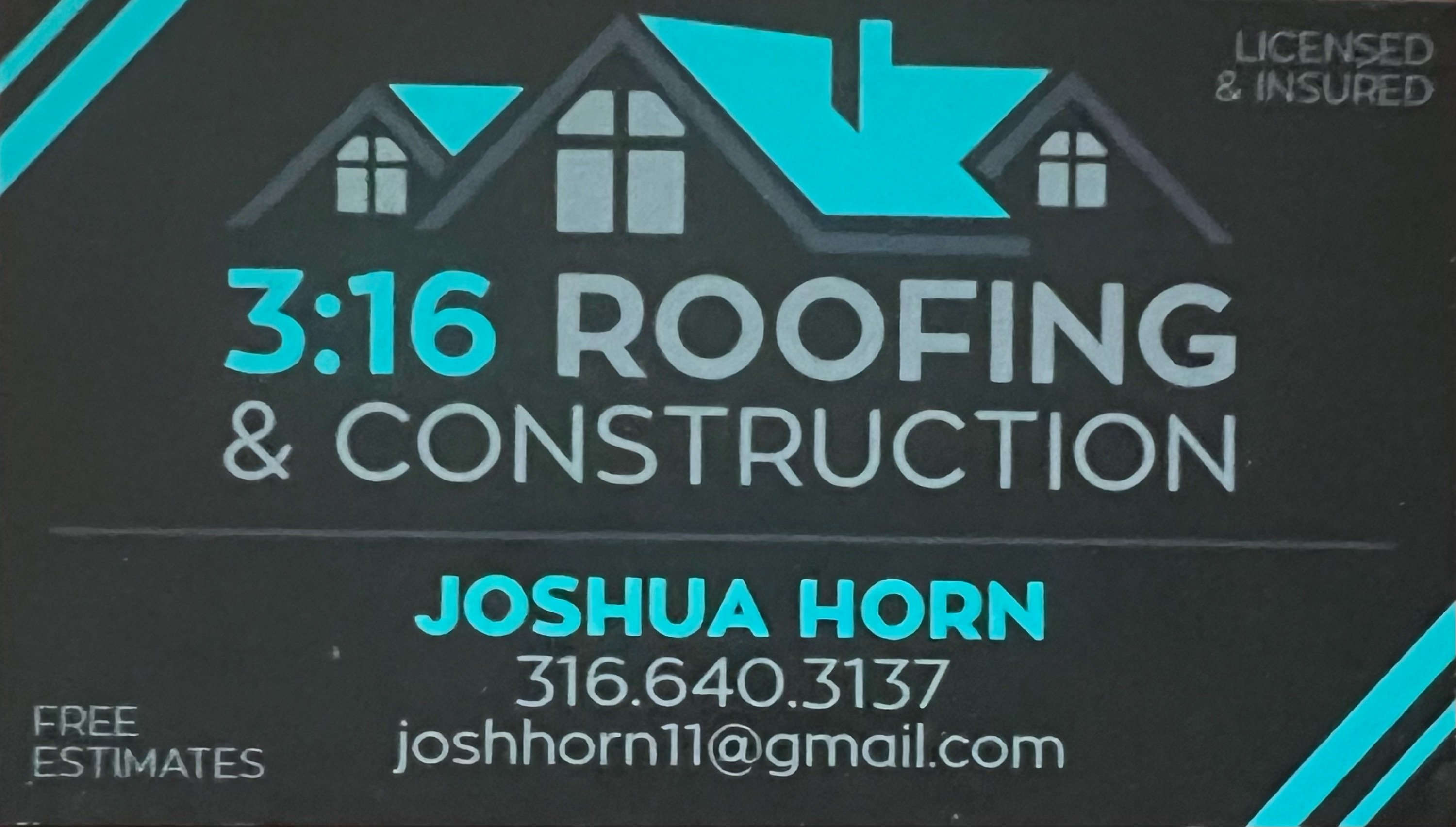 3:16 Roofing and Construction LLC Logo