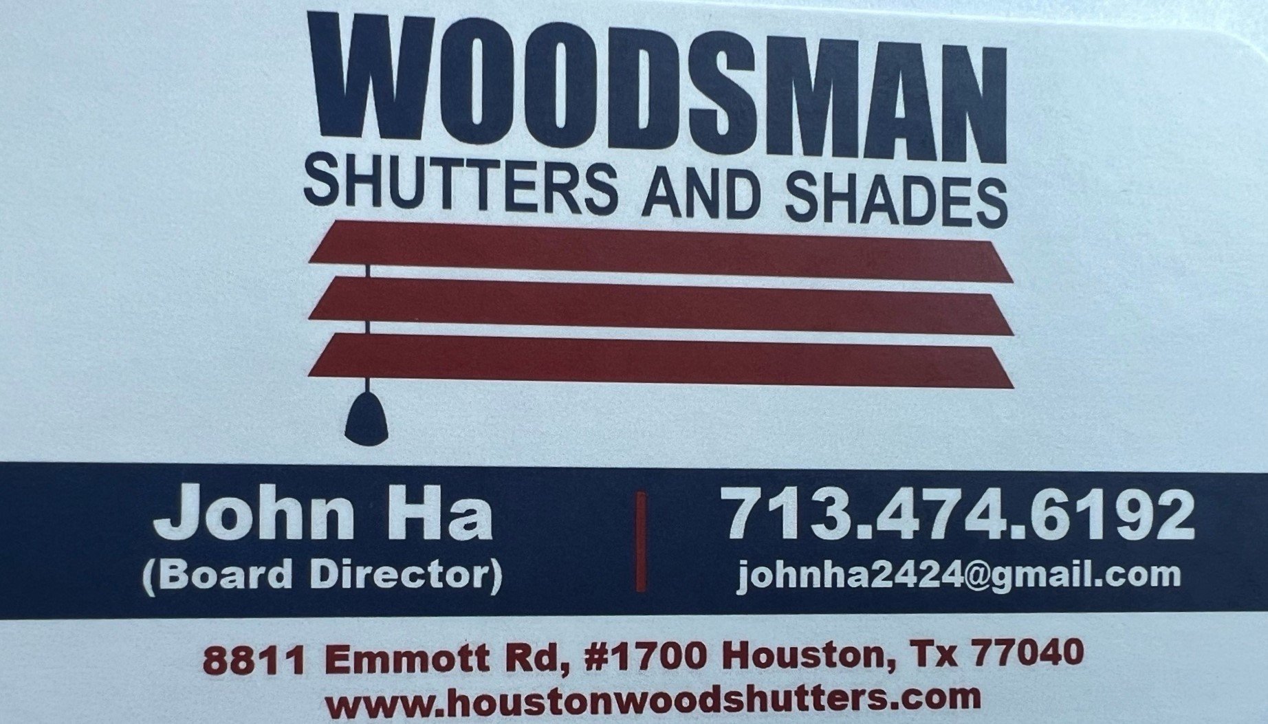 Woodsman Shutters and Shades Logo