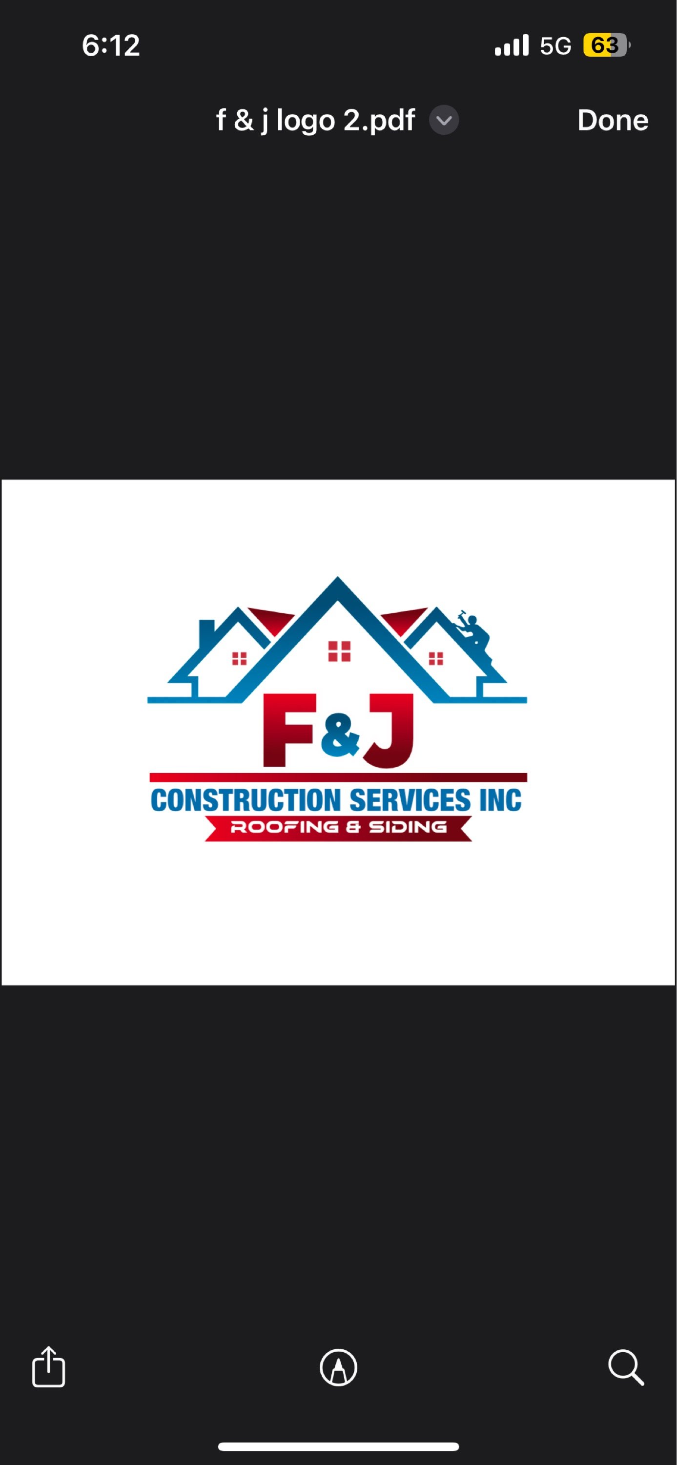 F & J Construction Logo