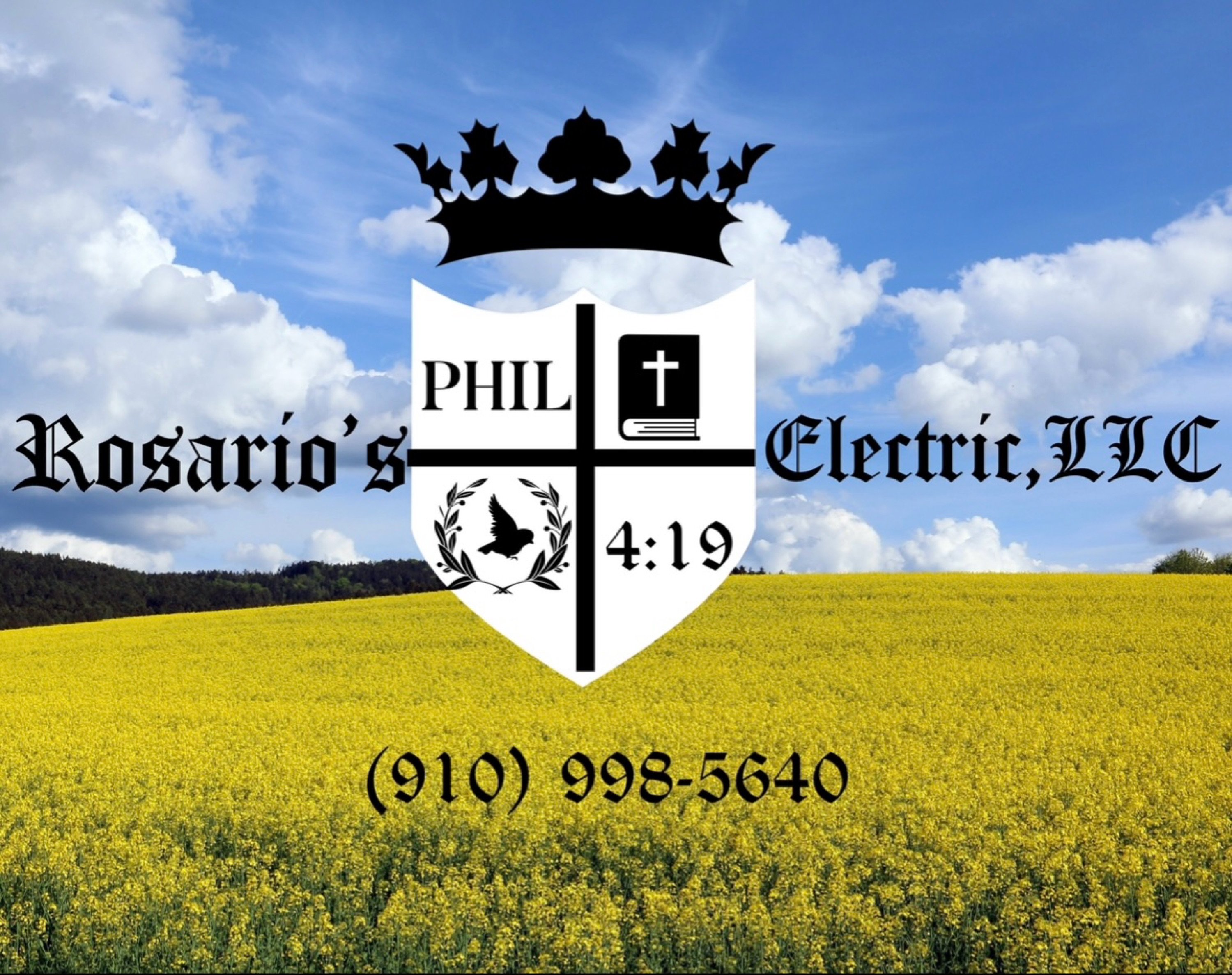 Rosario's PHIL 4:19 Electric Logo