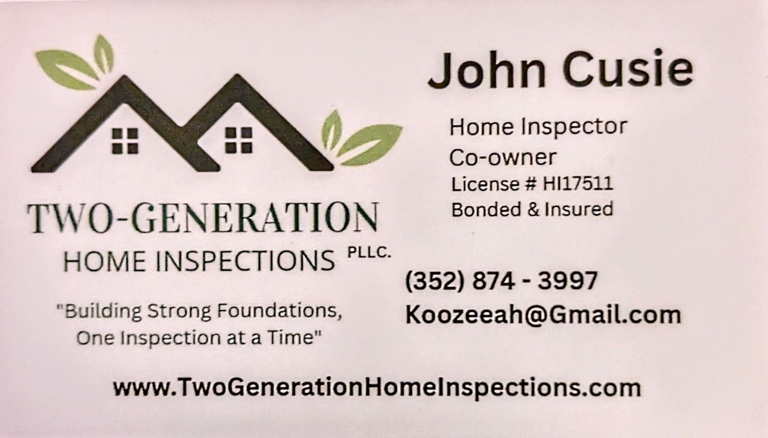 Two Generation Home Inspections, PLLC Logo