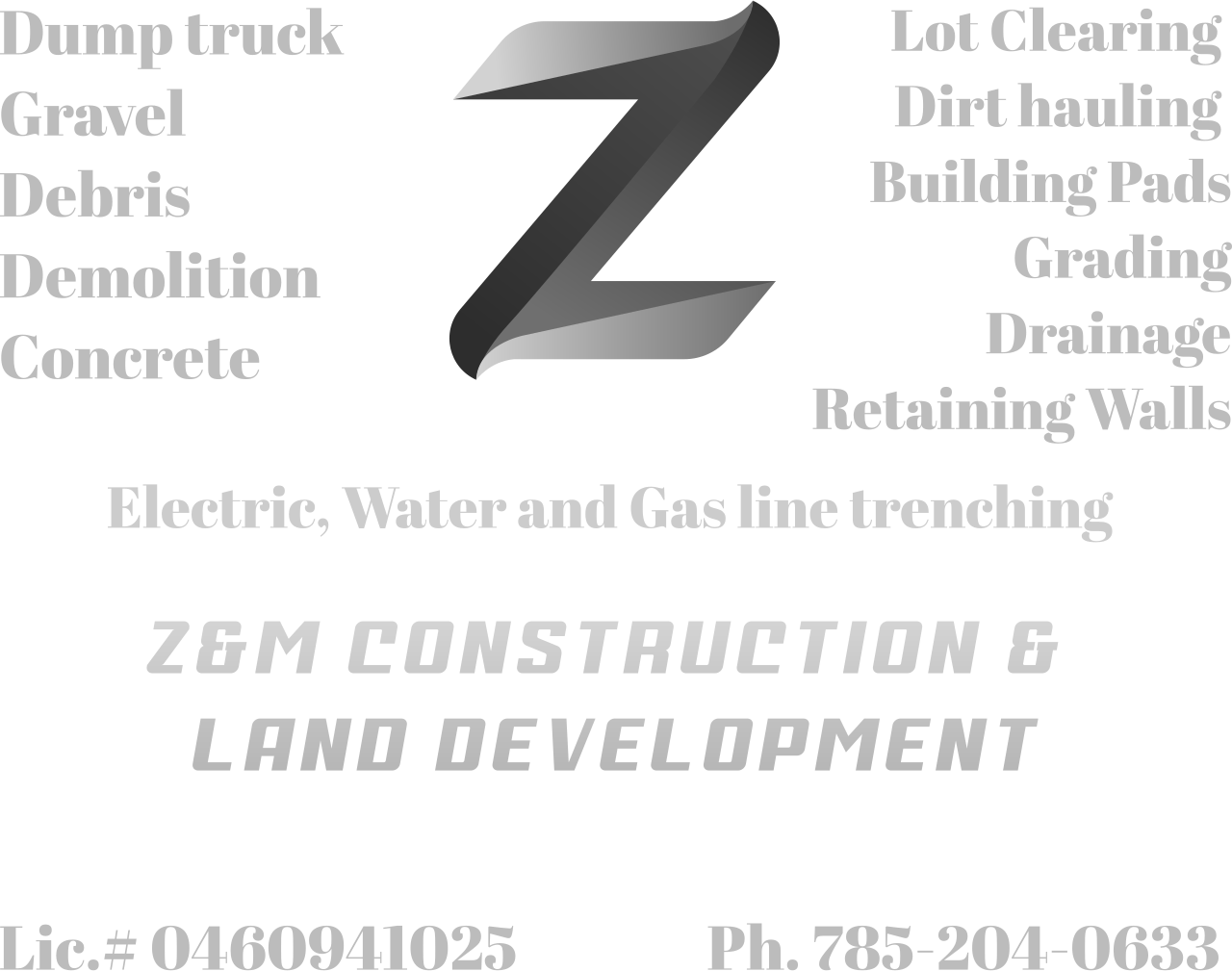 Z&M CONSTRUCTION, EXCAVATION, & SEPTIC Logo