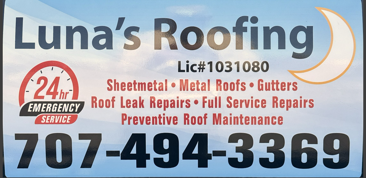 Luna's Roofing Logo