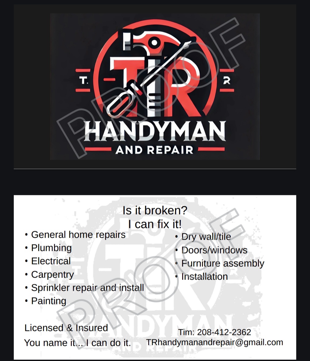 TR Handyman and Repair Logo