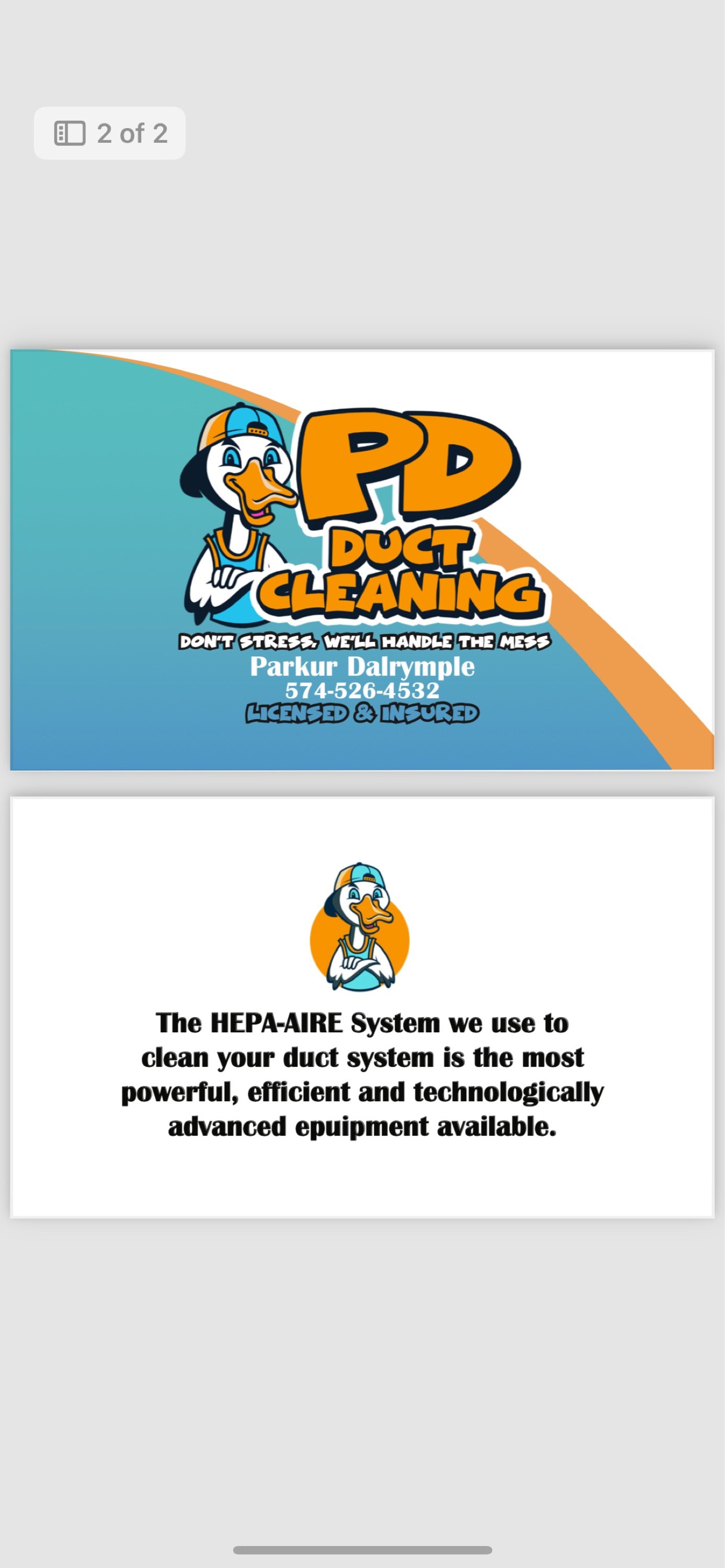 PD Duct Cleaning LLC Logo