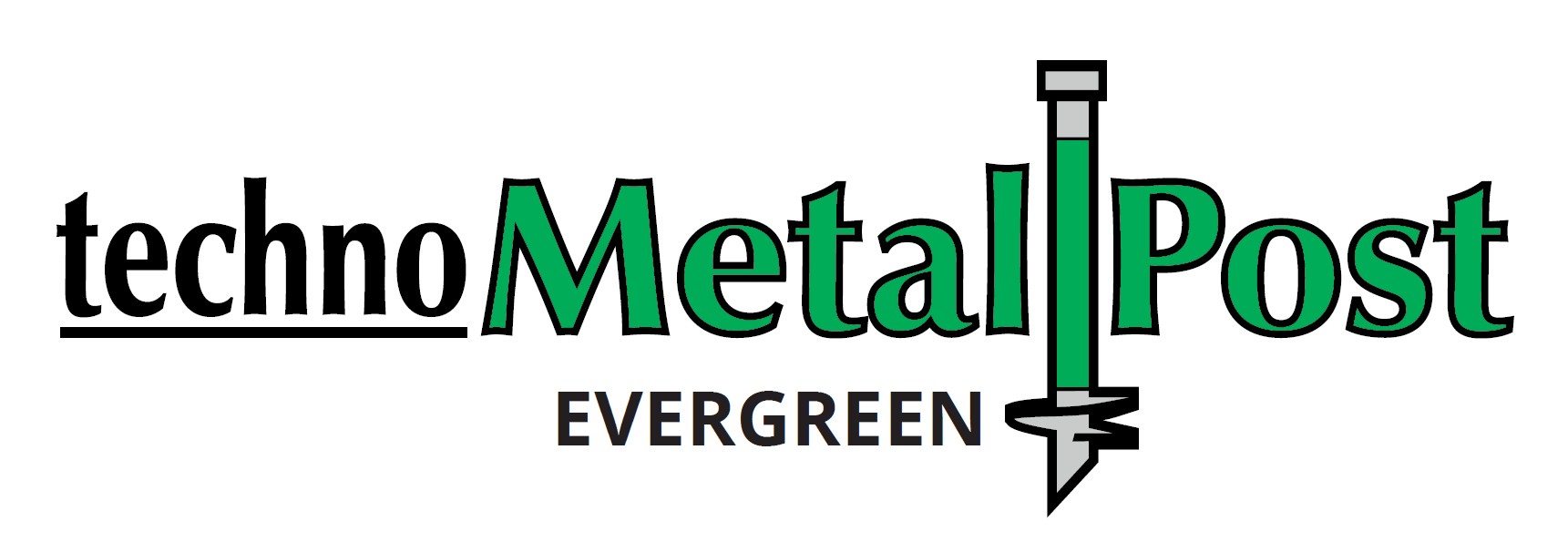 Techno Metal Post Evergreen Logo