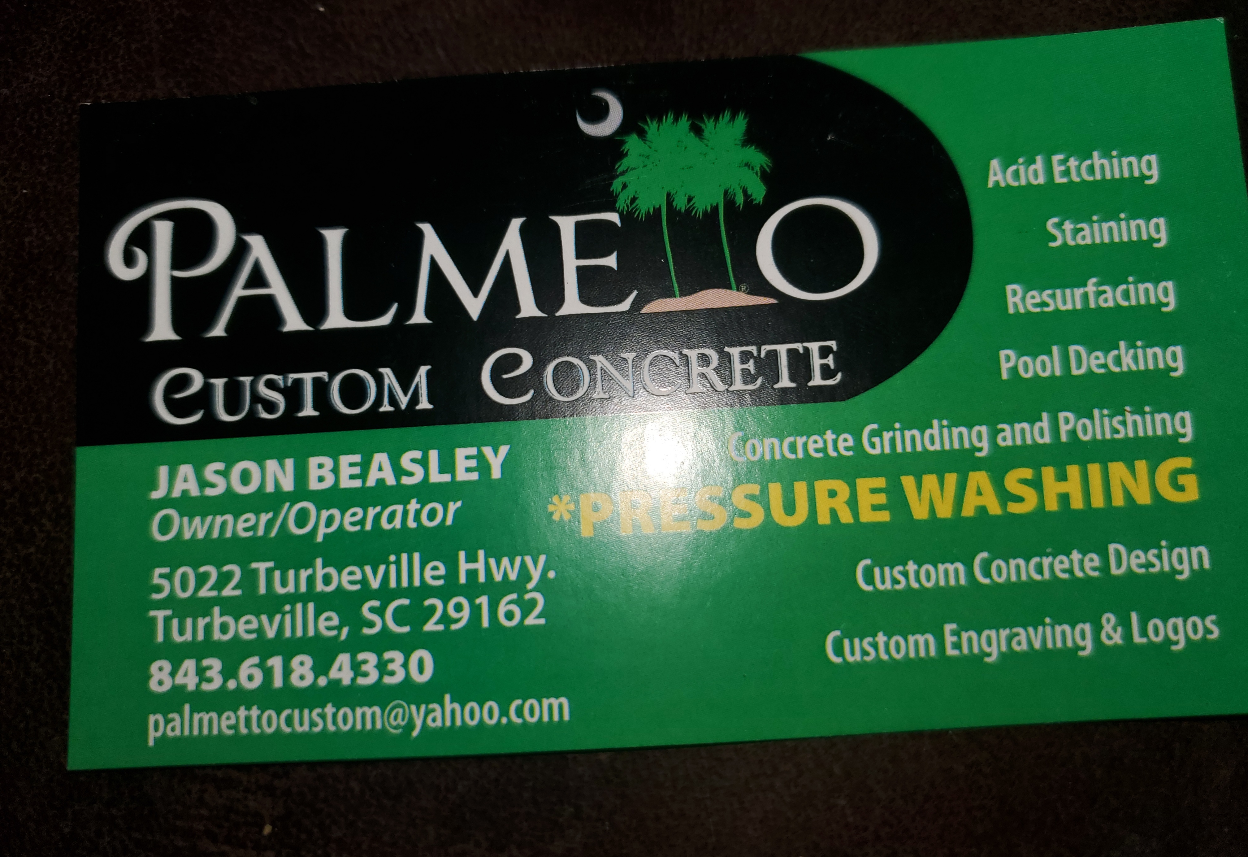 Palmetto Custom Concrete Logo