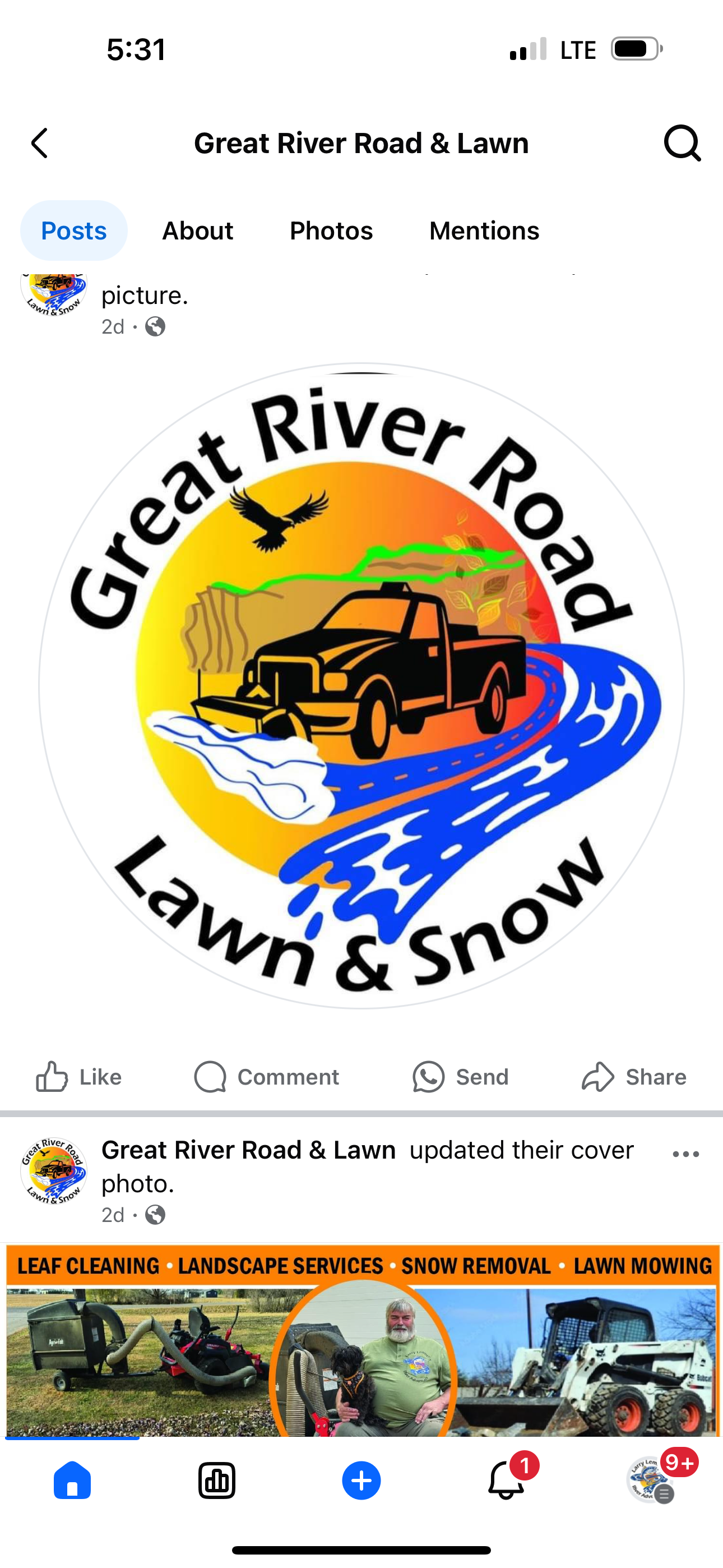 Great River Road & Lawn Logo