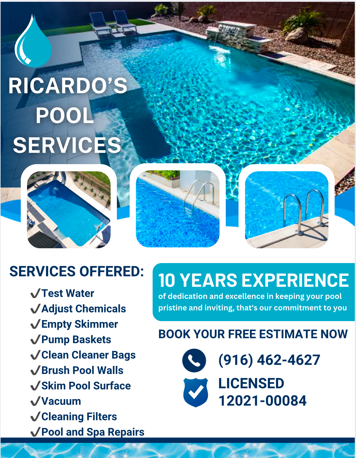 Ricardo's Pool Services - Unlicensed Contractor Logo