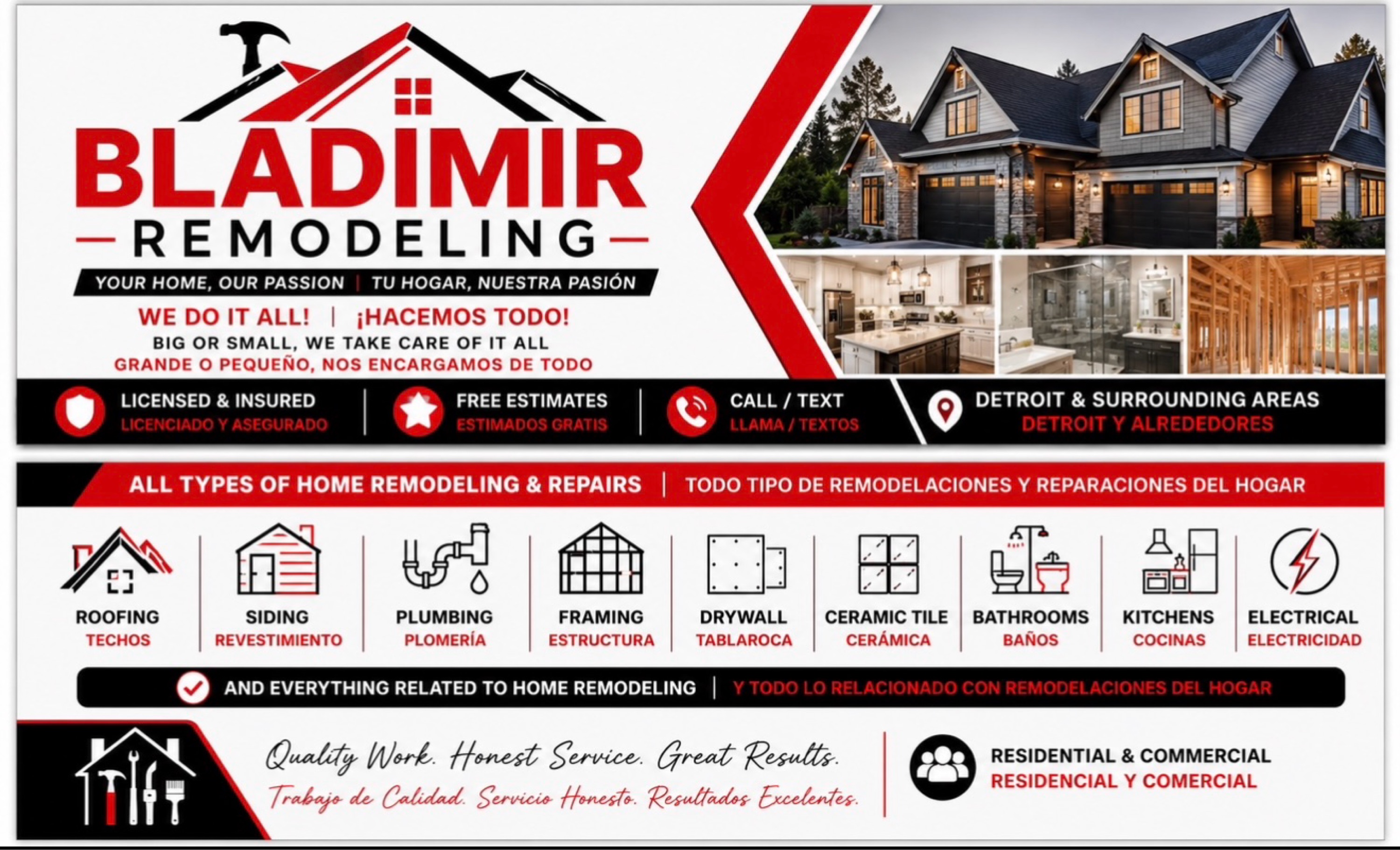 Bladimir Remodeling Logo
