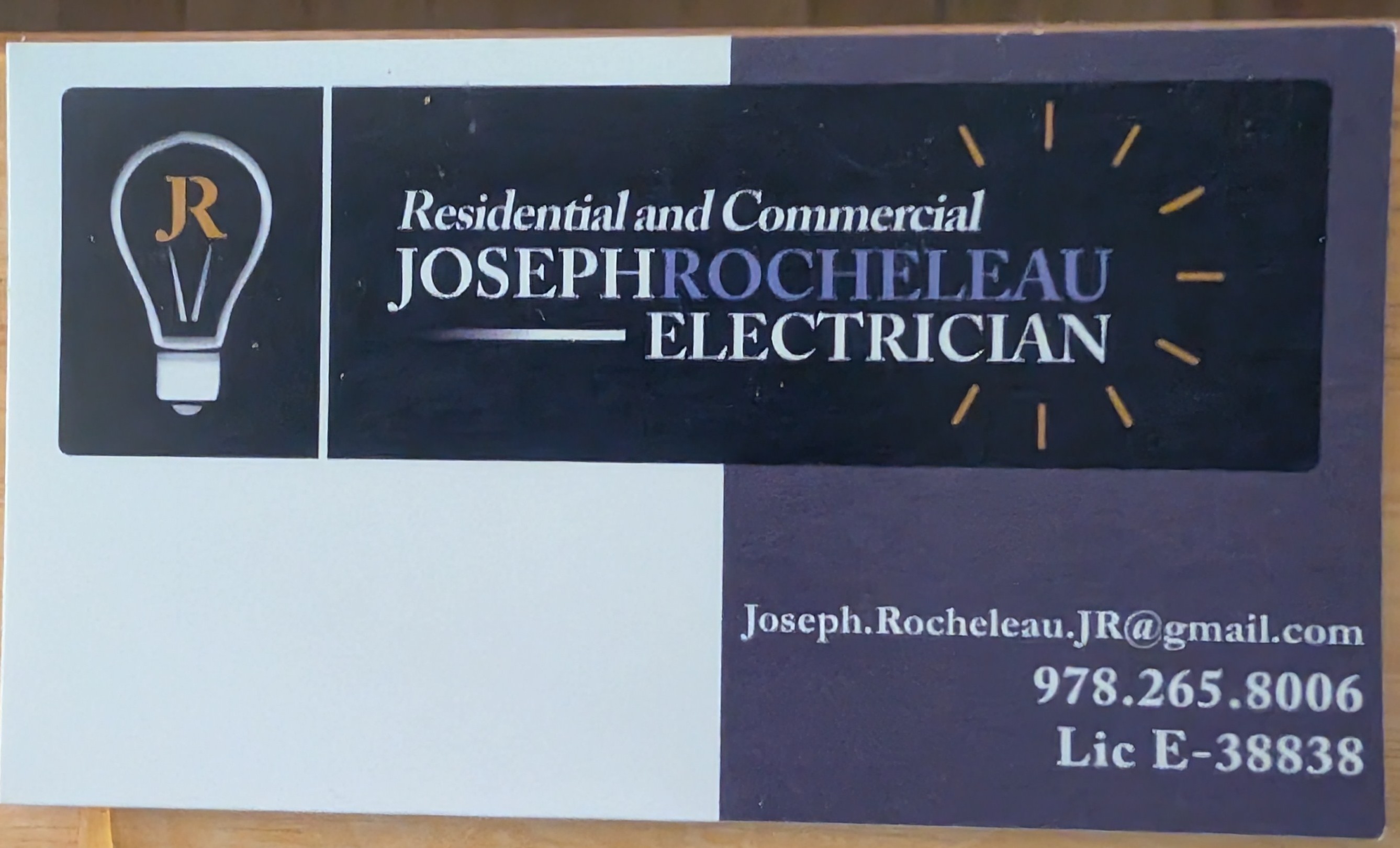 Joseph Rocheleau Electrician Logo