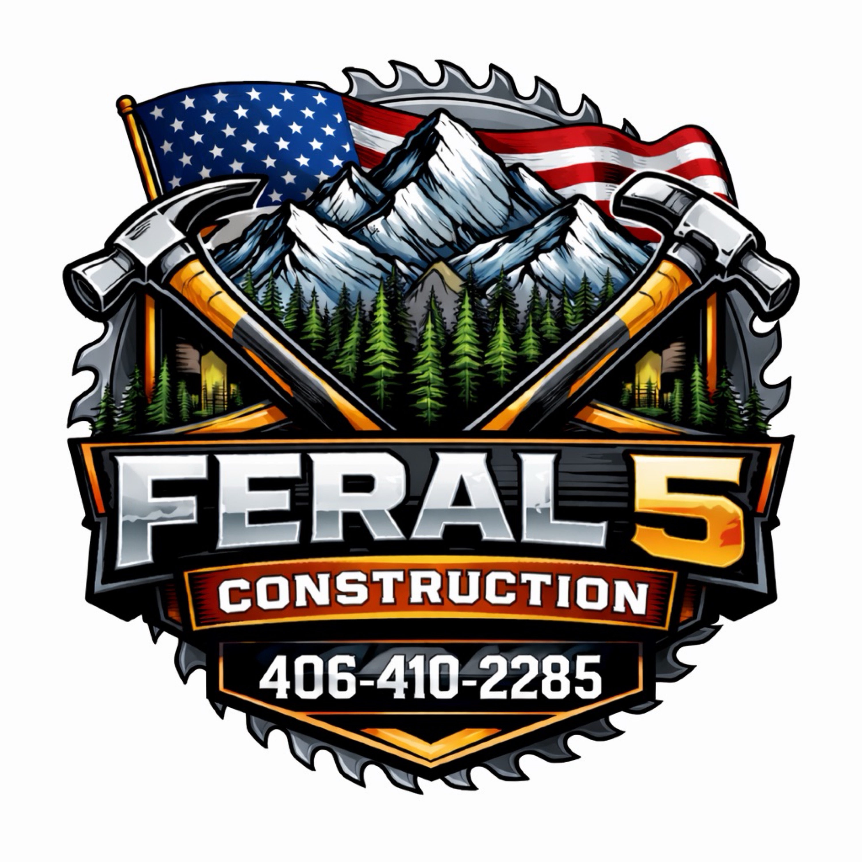 Feral 5 Construction Logo