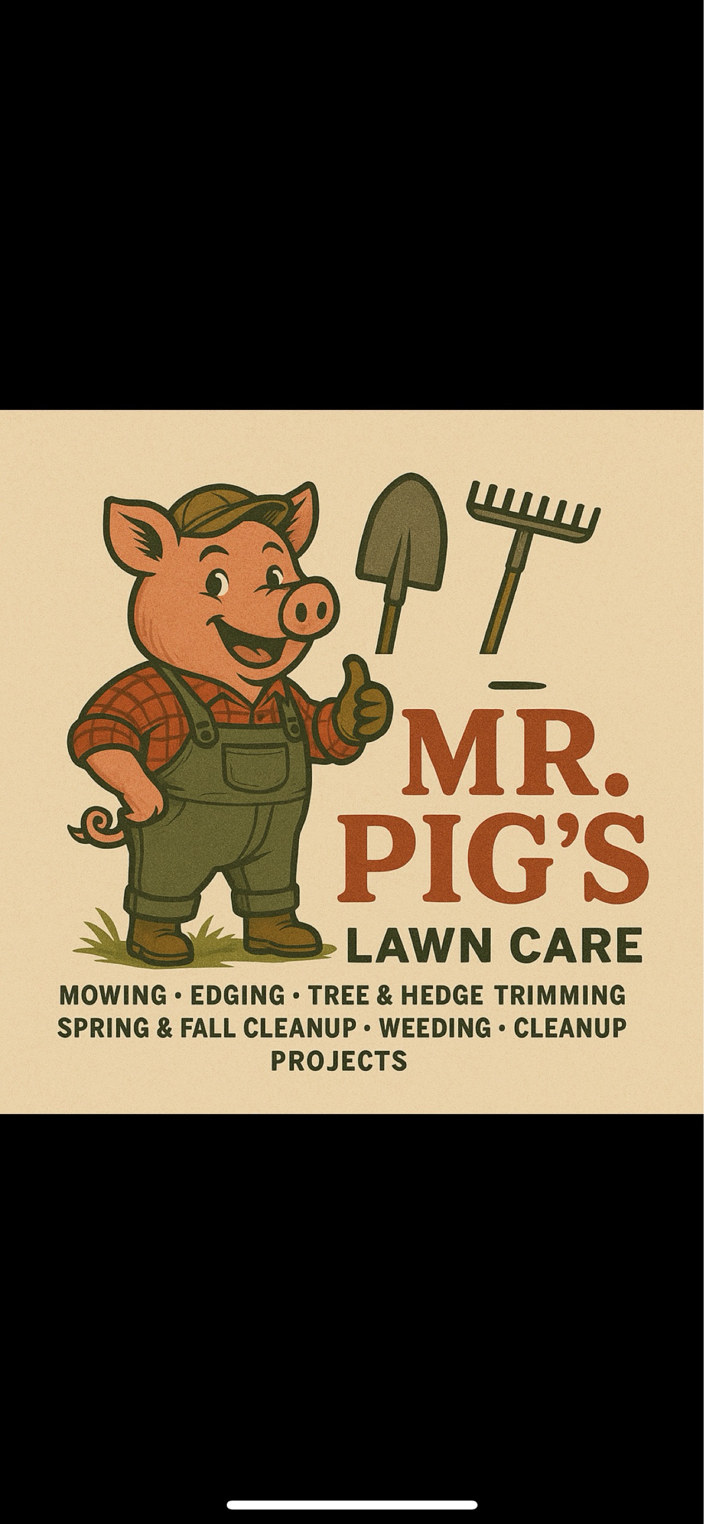 Mr. Pigs Lawn Care Logo