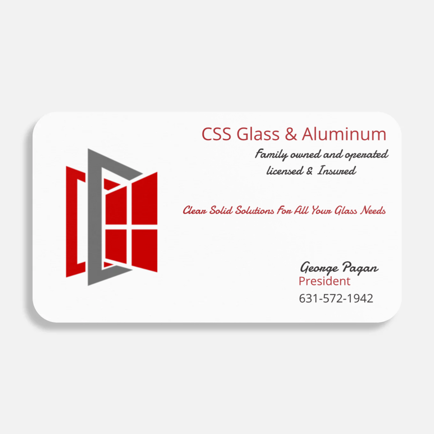 CSS Glass & Aluminum Logo