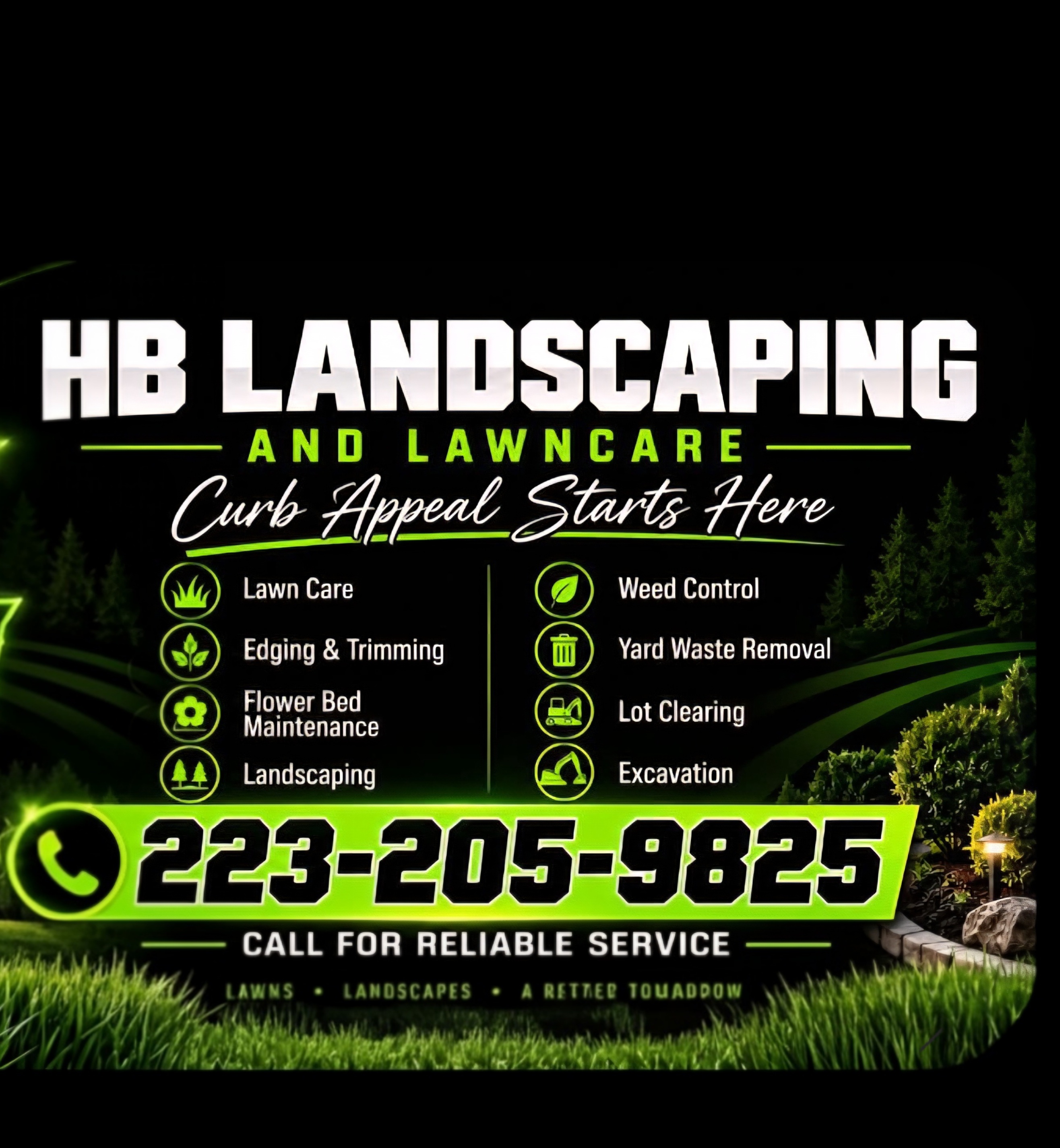 H B landscaping company Logo