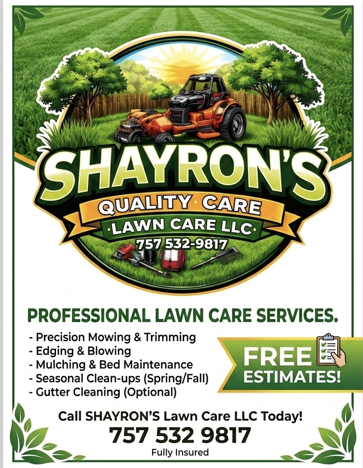 Shayrons Quality Care Lawn Care LLC. Logo