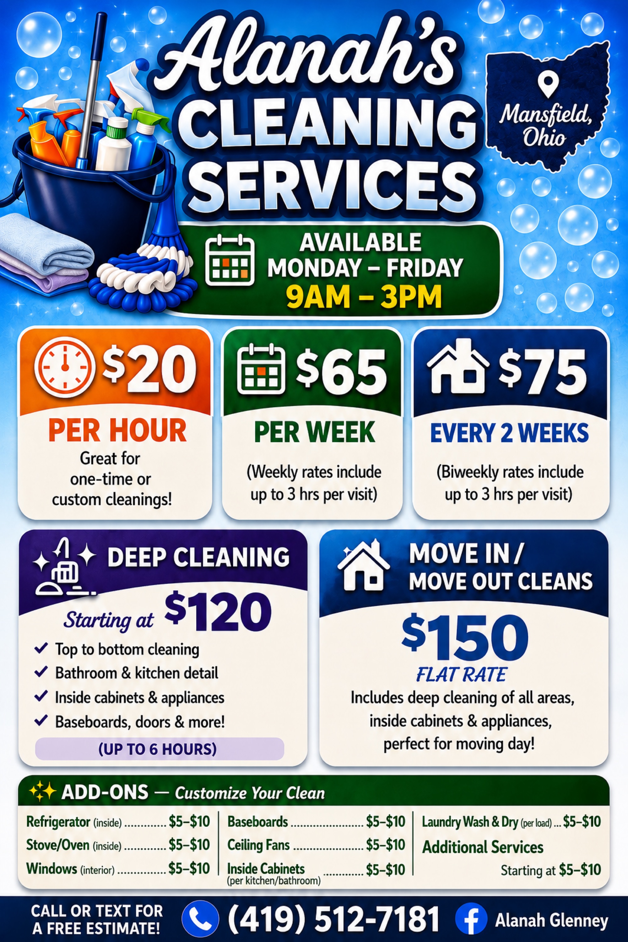 Alanahs cleaning services Logo