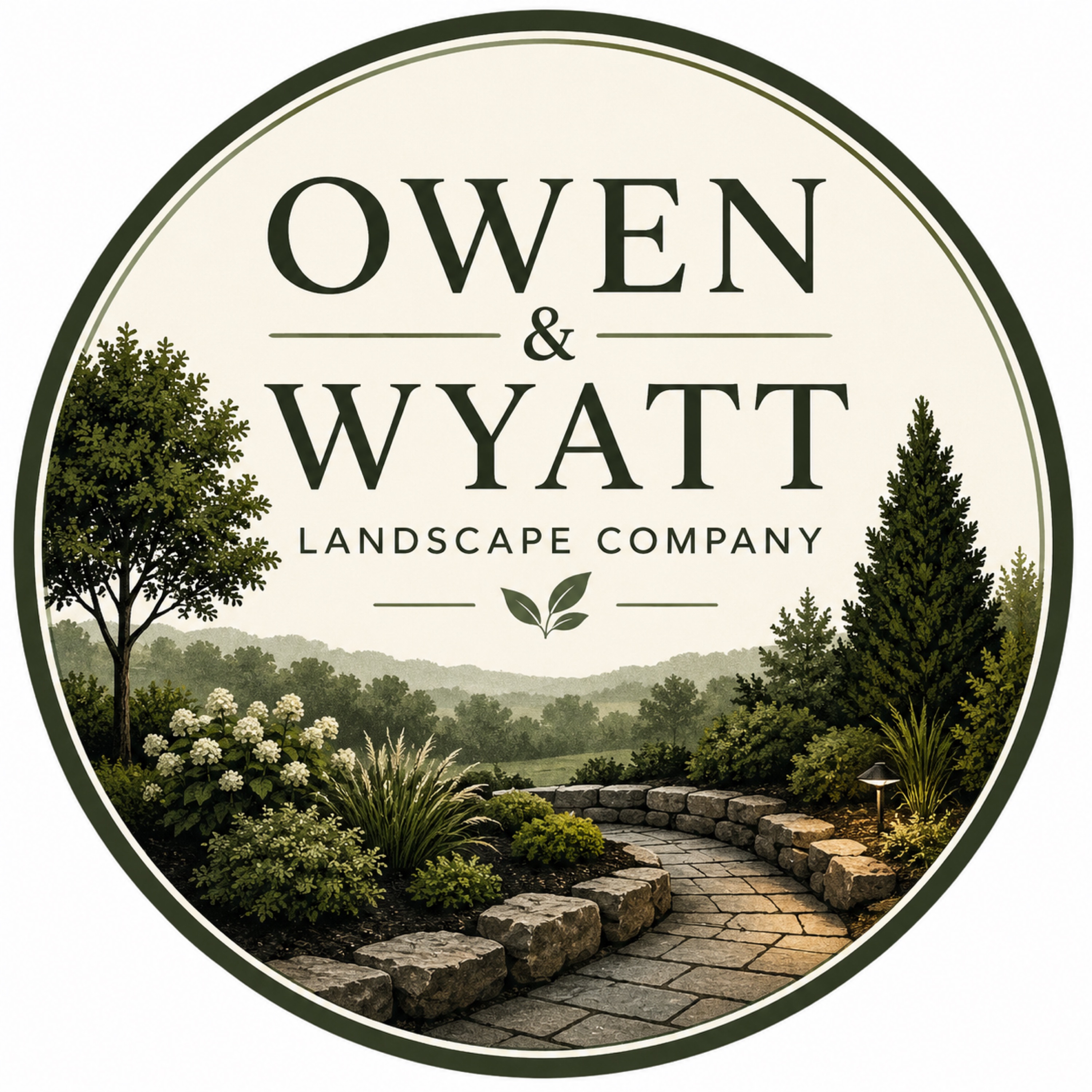 Wyatt and Owen lawn care. Logo