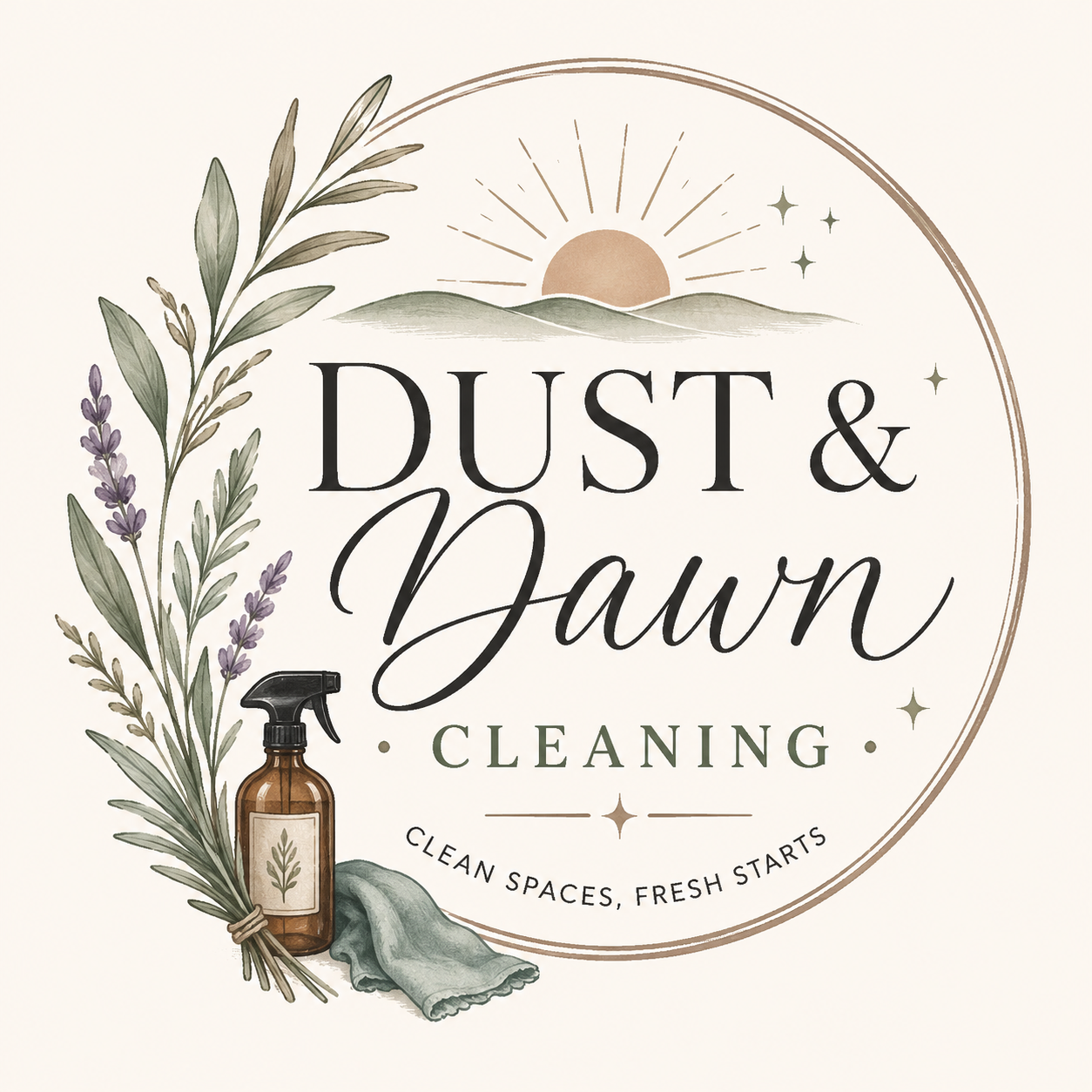 Dust and Dawn Cleaning Logo