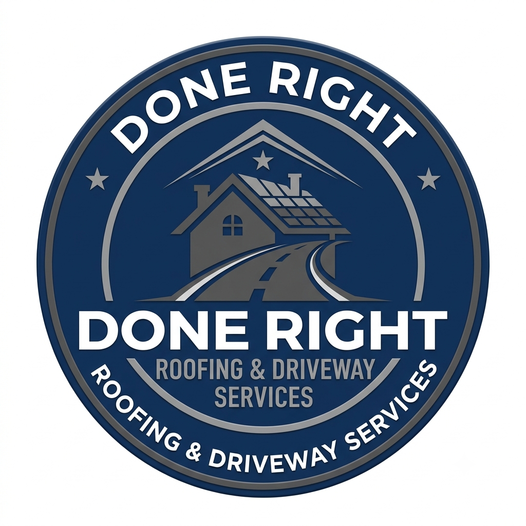 DONE RIGHT ROOFING AND DRIVEWAY SERVICES Logo