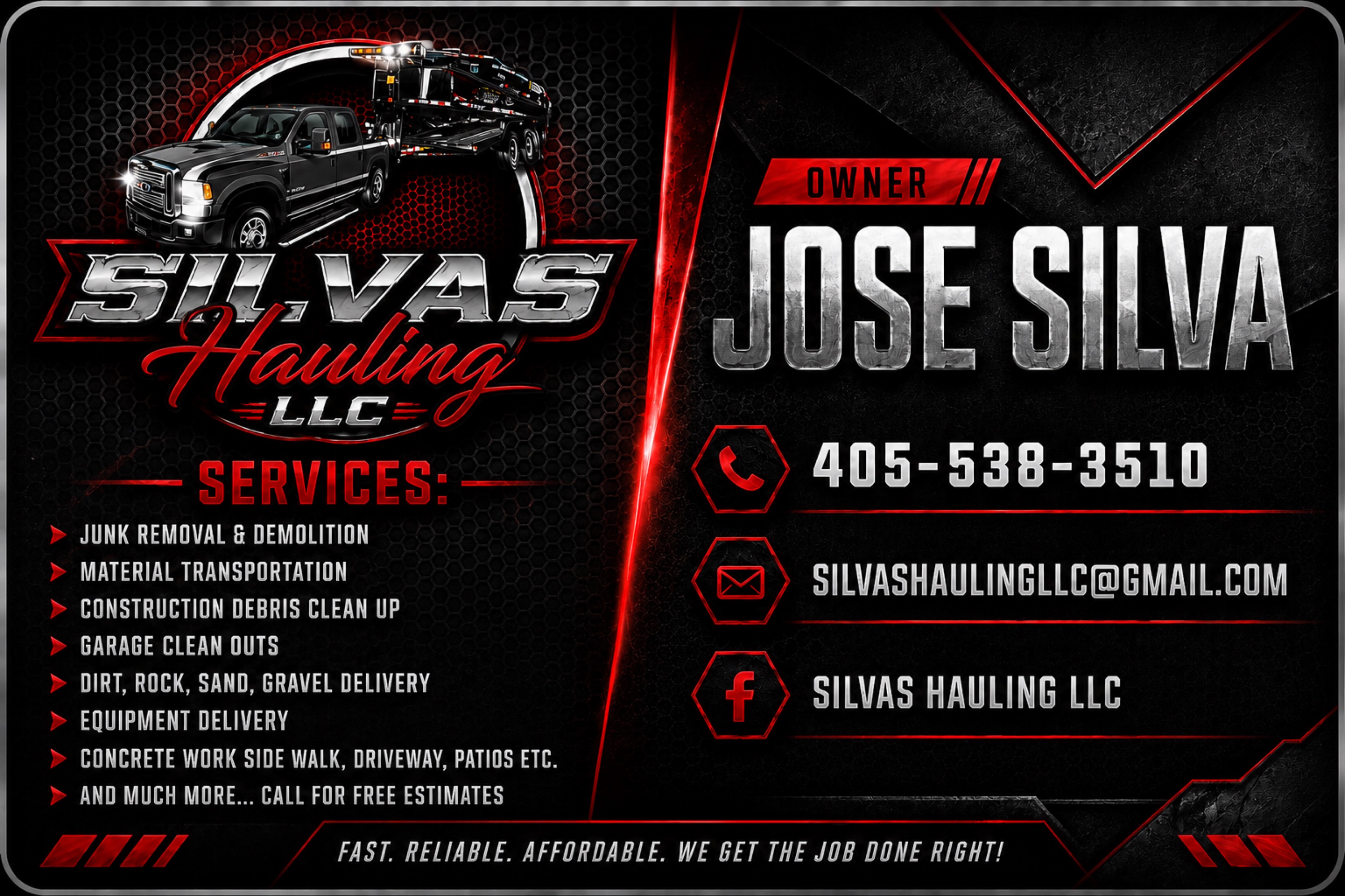 Silva's Hauling LLC Logo