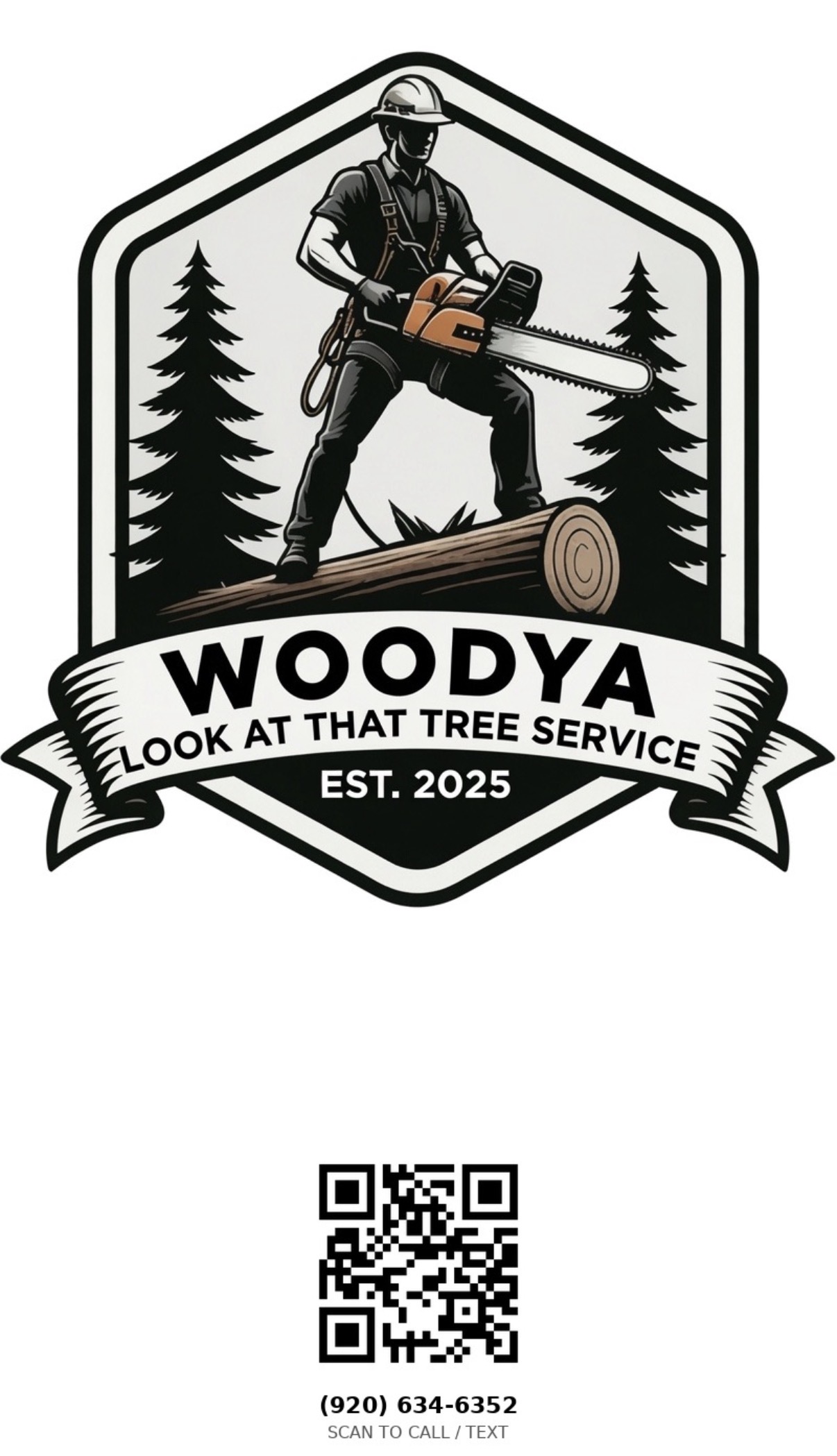 Woodya look at that tree service Logo