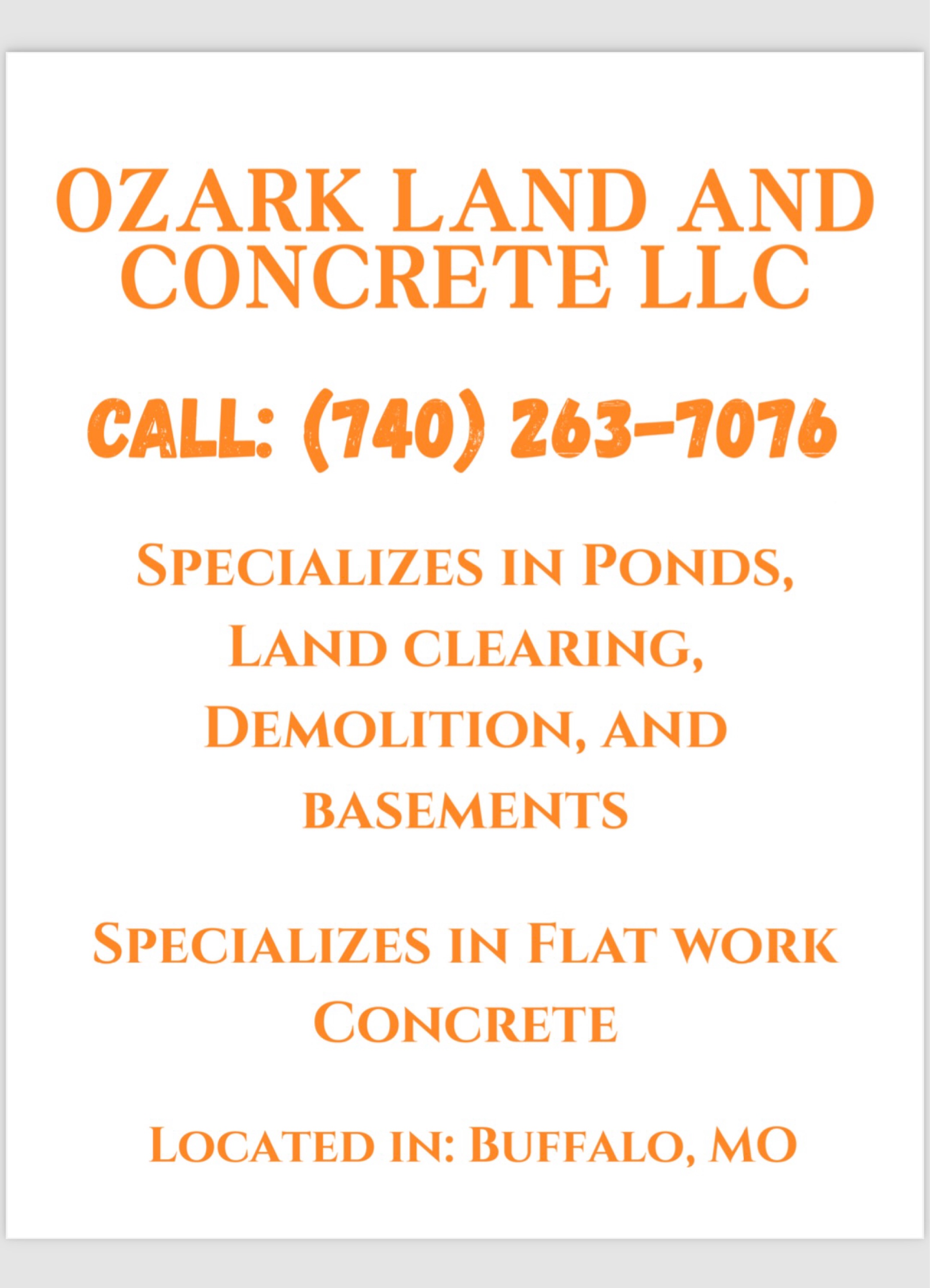 OZARK LAND AND CONCRETE SERVICE Logo