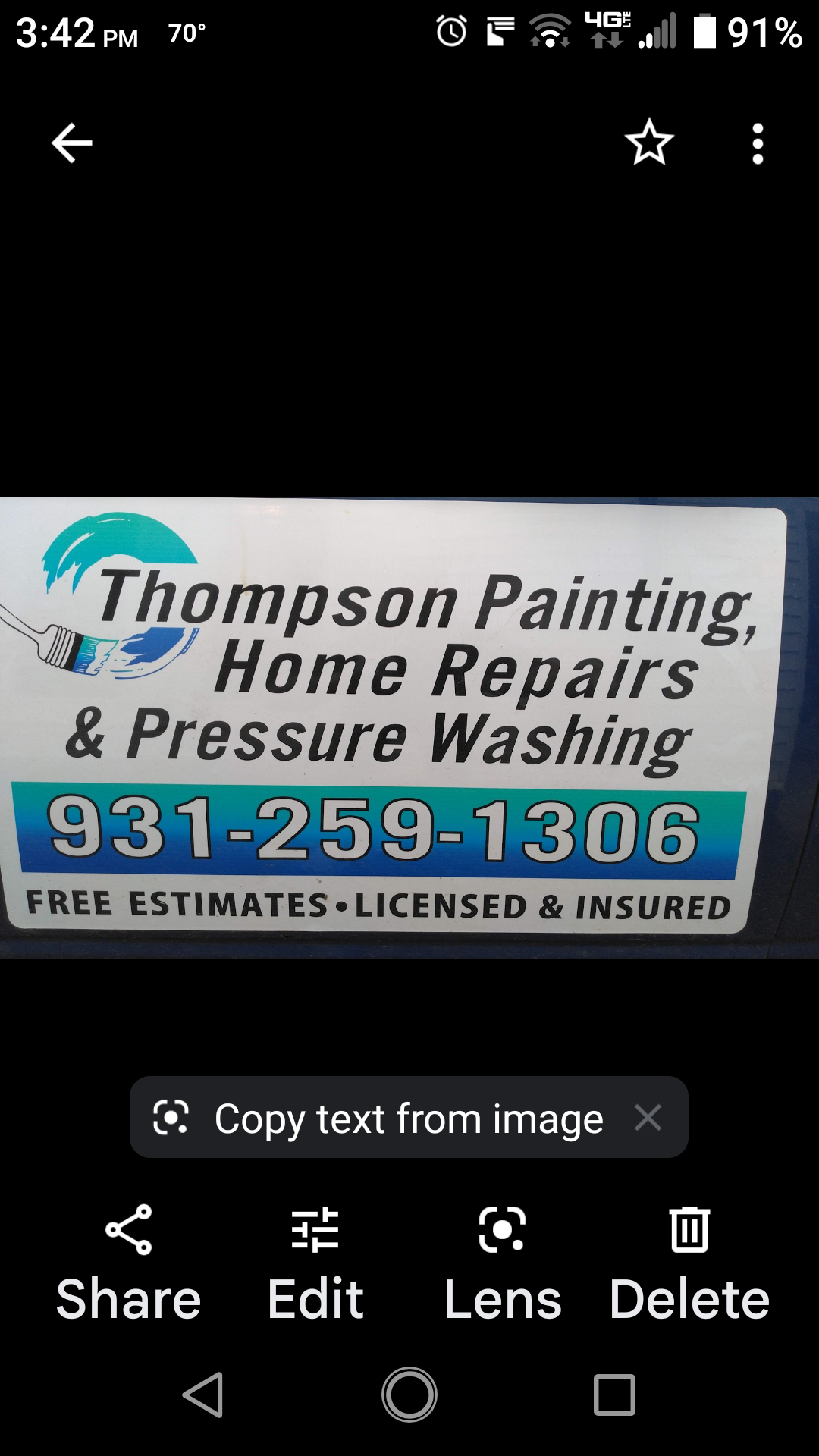 Thompson Painting and Pressure Washing Logo