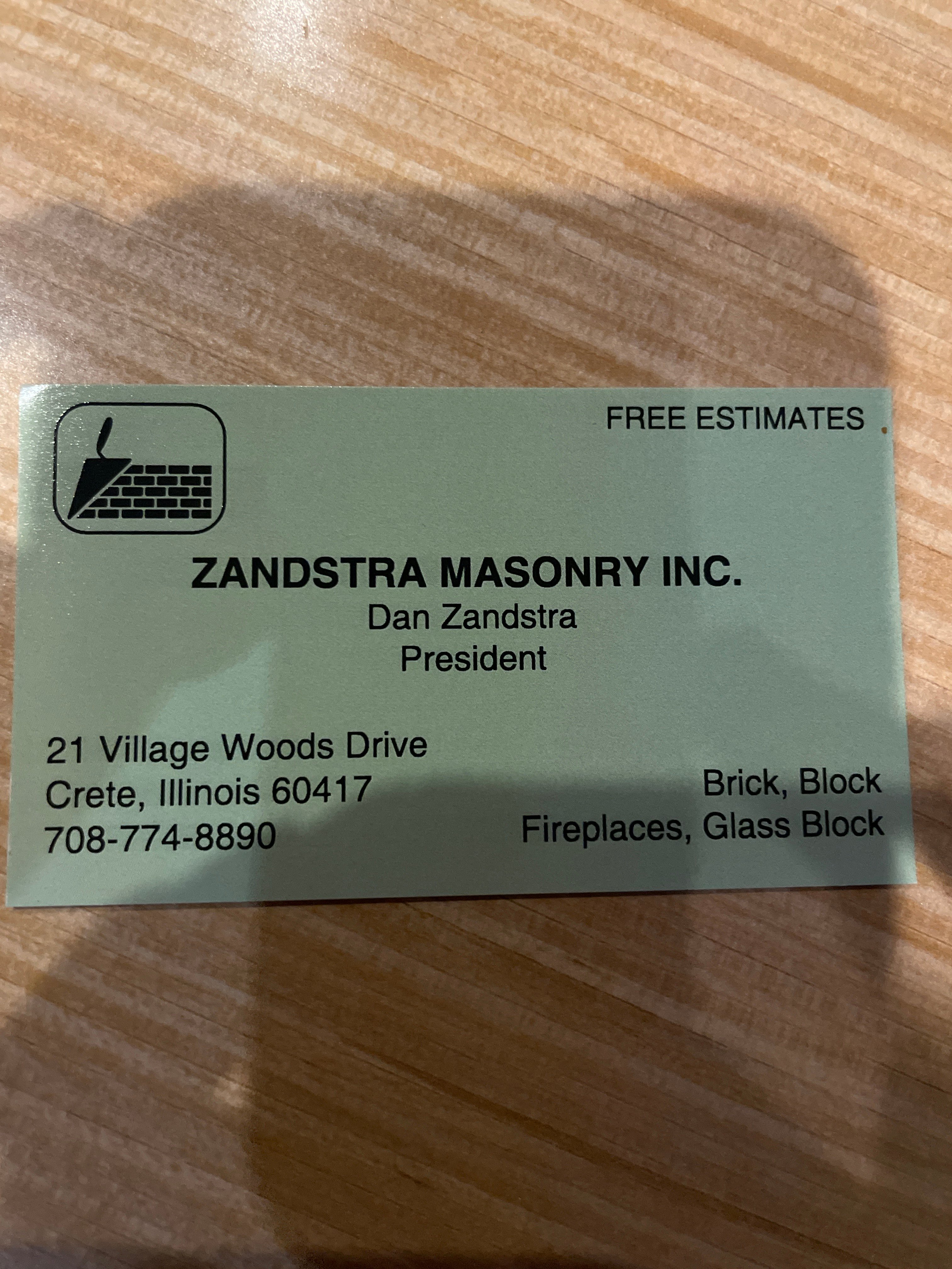 Zandstra Masonry, Inc. Logo